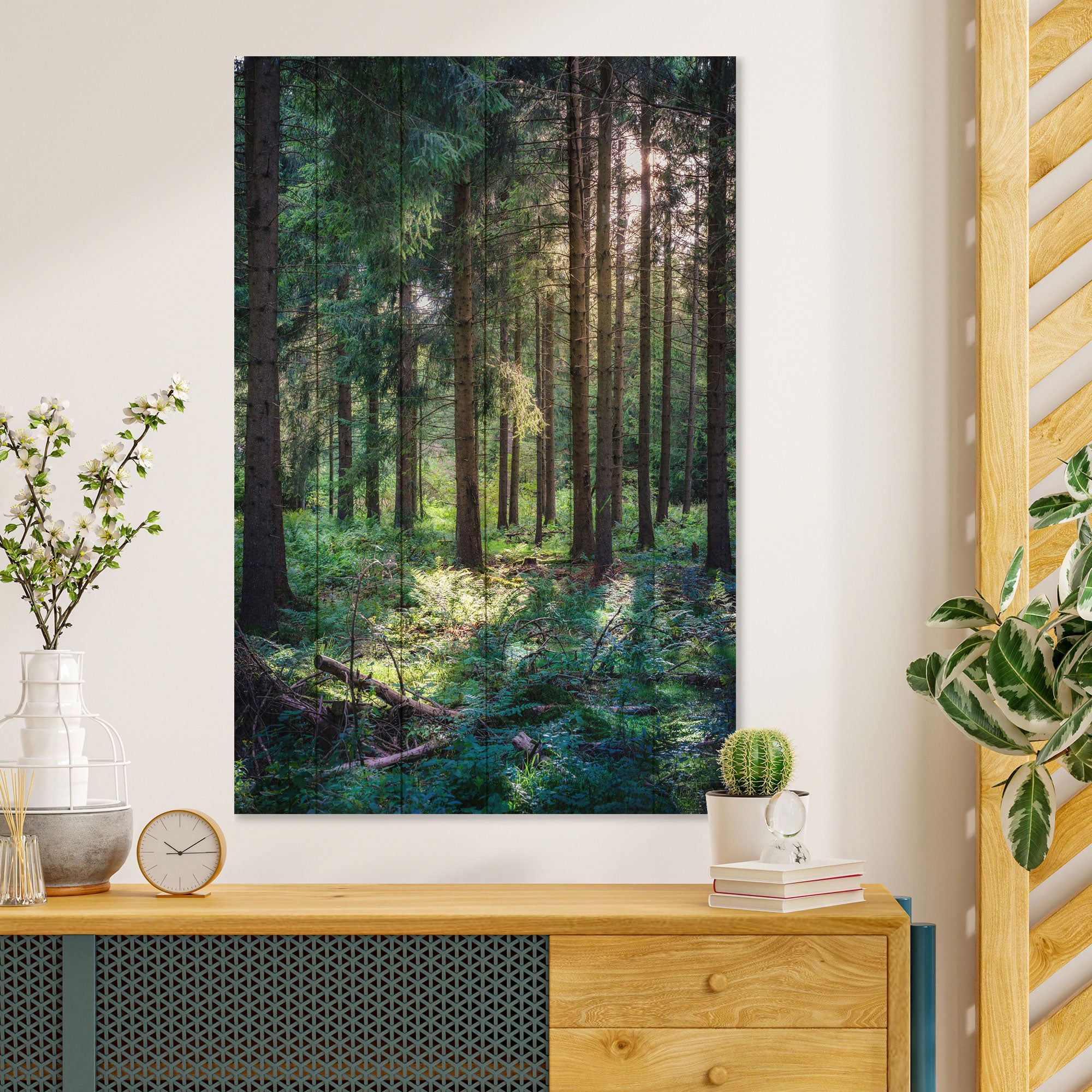 Obraz Wood Les ráno-30x40 cm