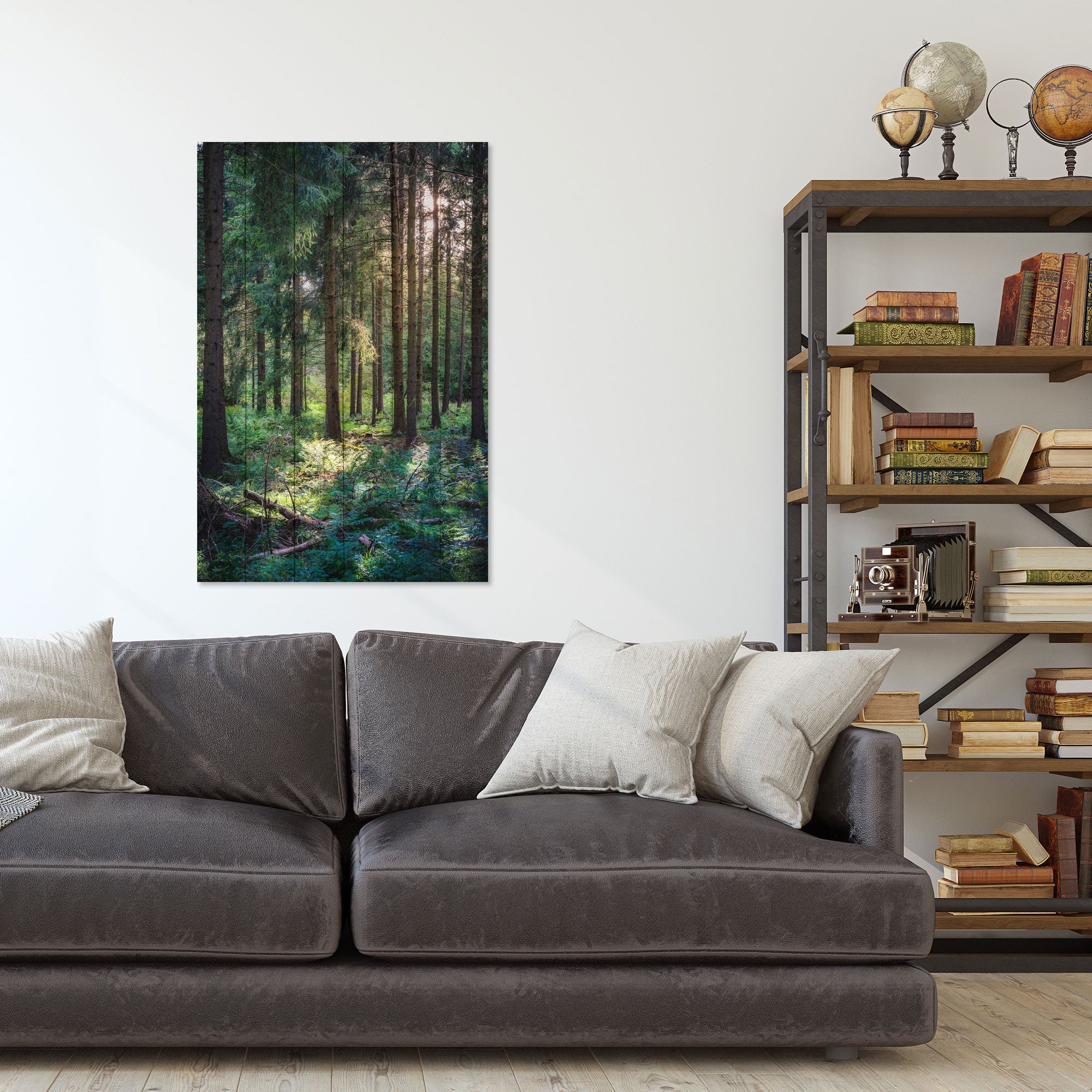 Obraz Wood Les ráno-50x70 cm