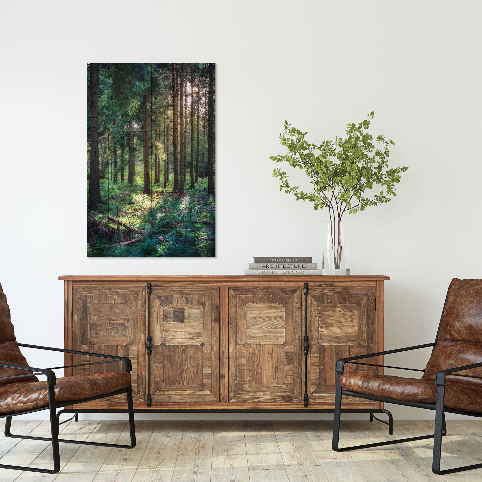 Obraz Wood Les ráno-50x70 cm