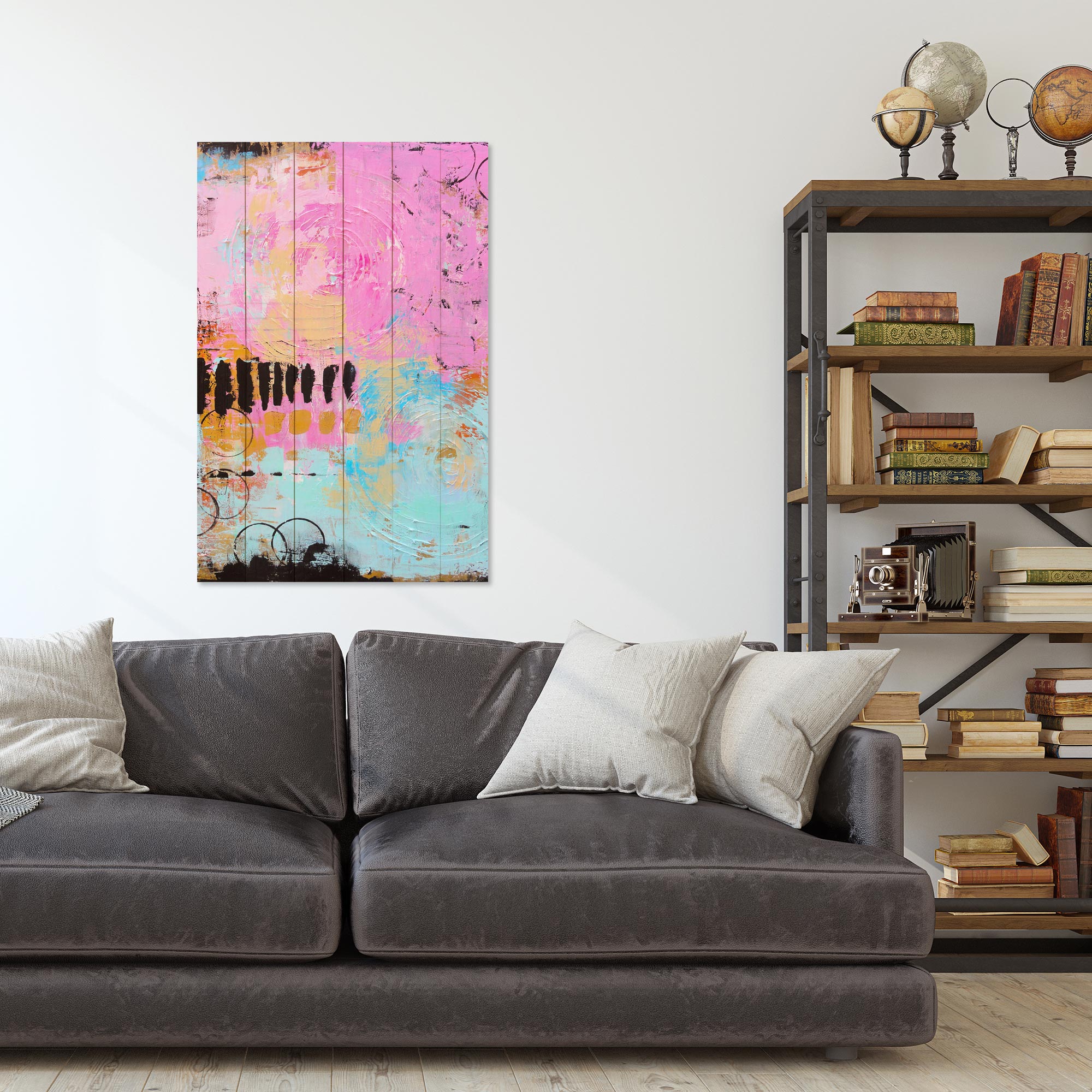 Obraz Wood Farebné ťahy štetcom-20x30 cm