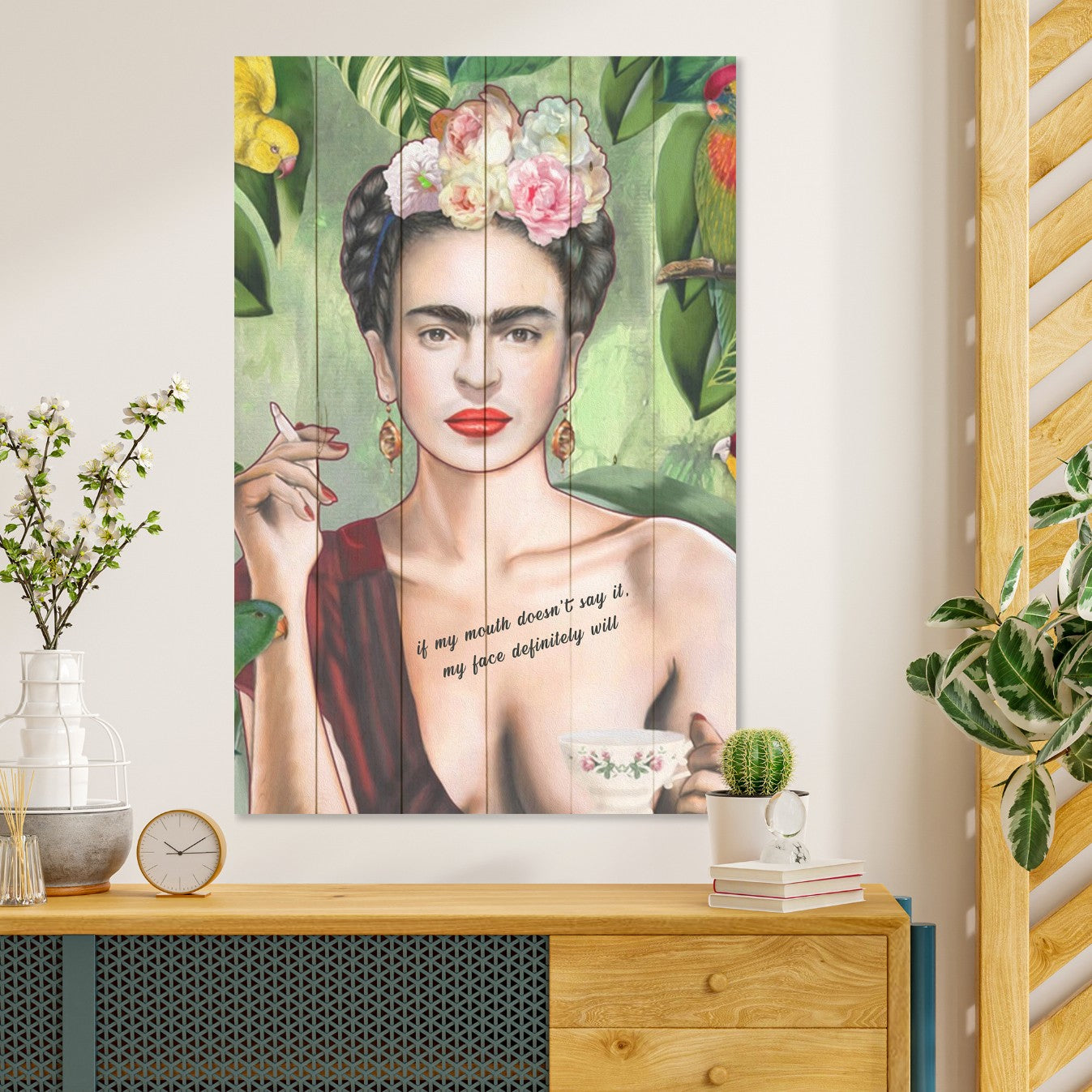 Wood Frida Painting-20x30 cm