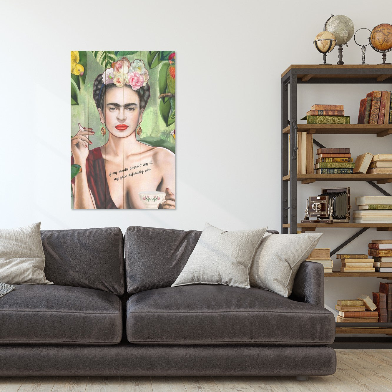 Wood Frida Painting-20x30 cm
