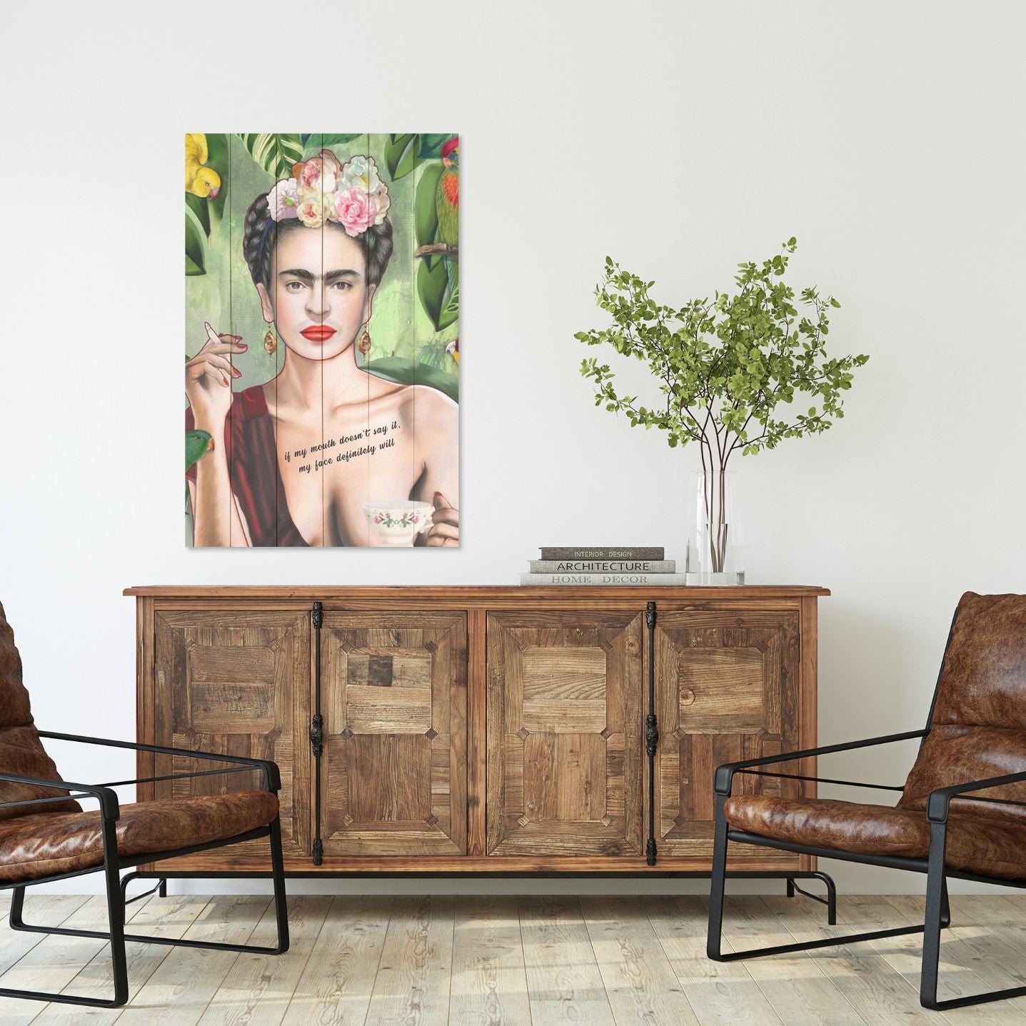 Wood Frida Painting-20x30 cm