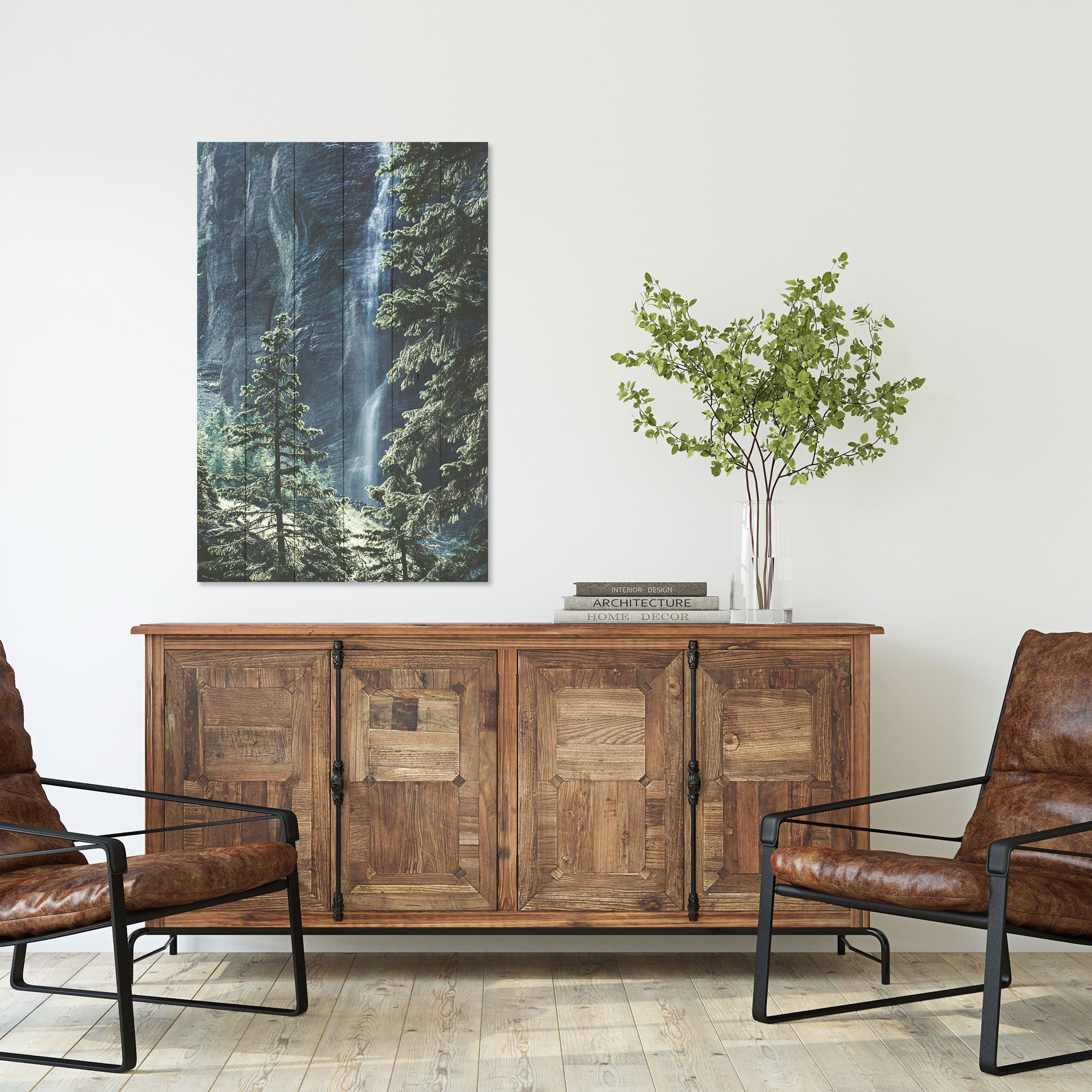 Obraz Wood Forest Waterfall-50x70 cm