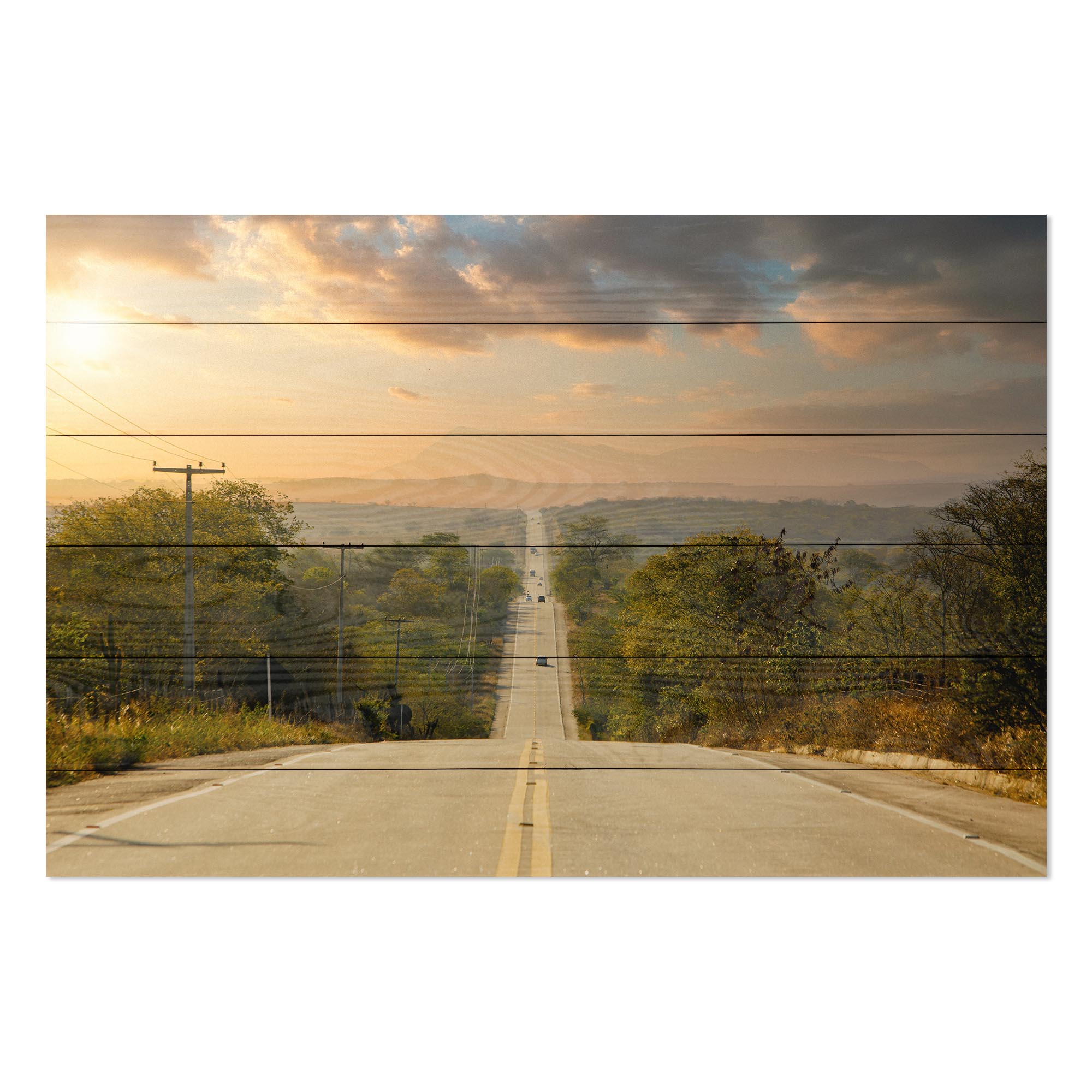 Bild Wood Long Highway Lined With Trees-30x40 cm