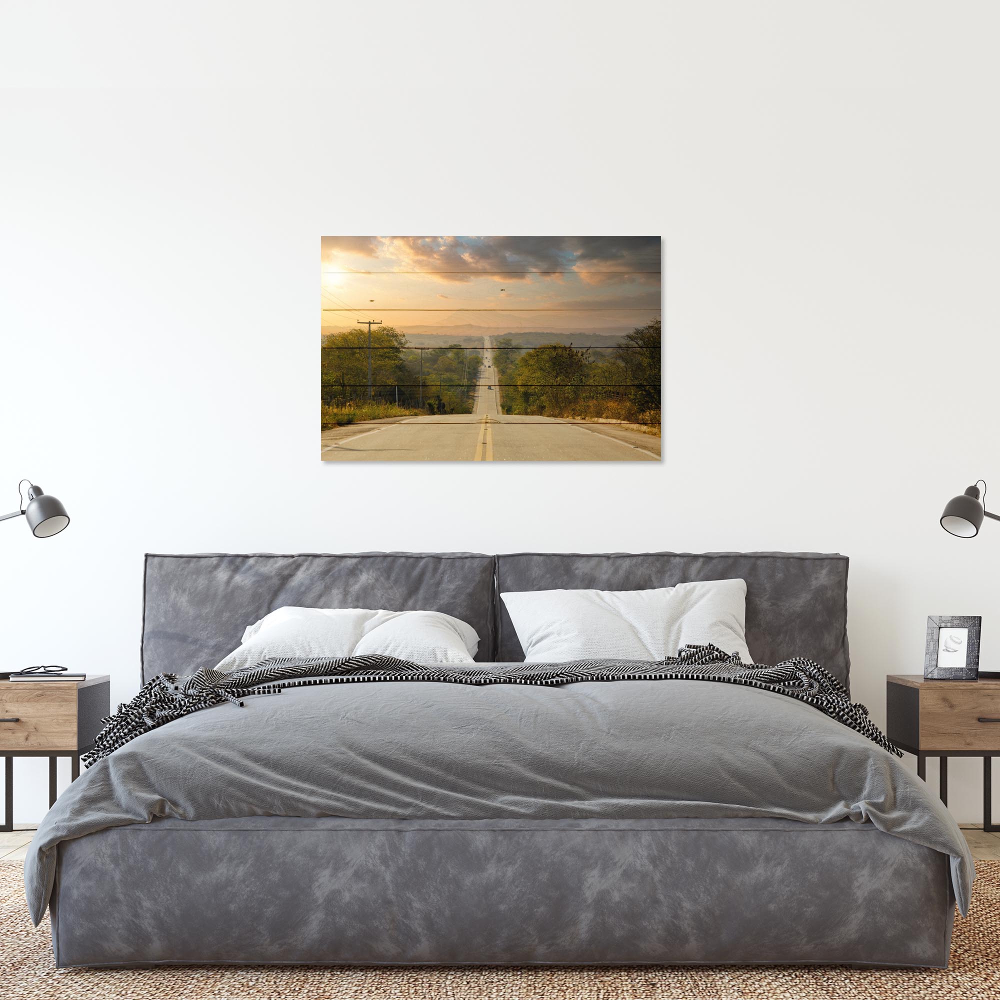 Bild Wood Long Highway Lined With Trees-30x40 cm