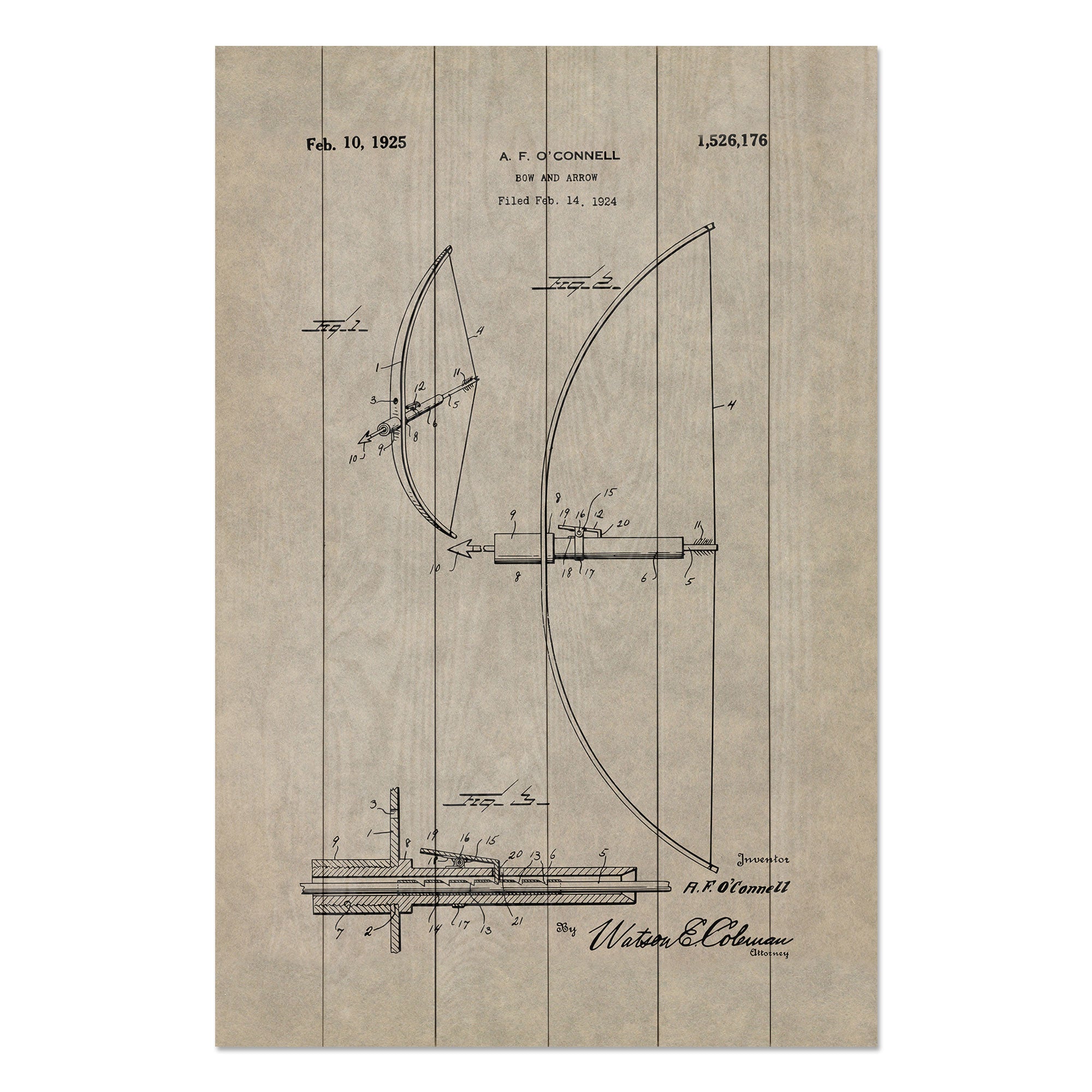 Obraz Wood Old Fashioned Bow-30x40 cm