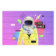 Wood Picture Colorful Cosmonaut-20x30 cm