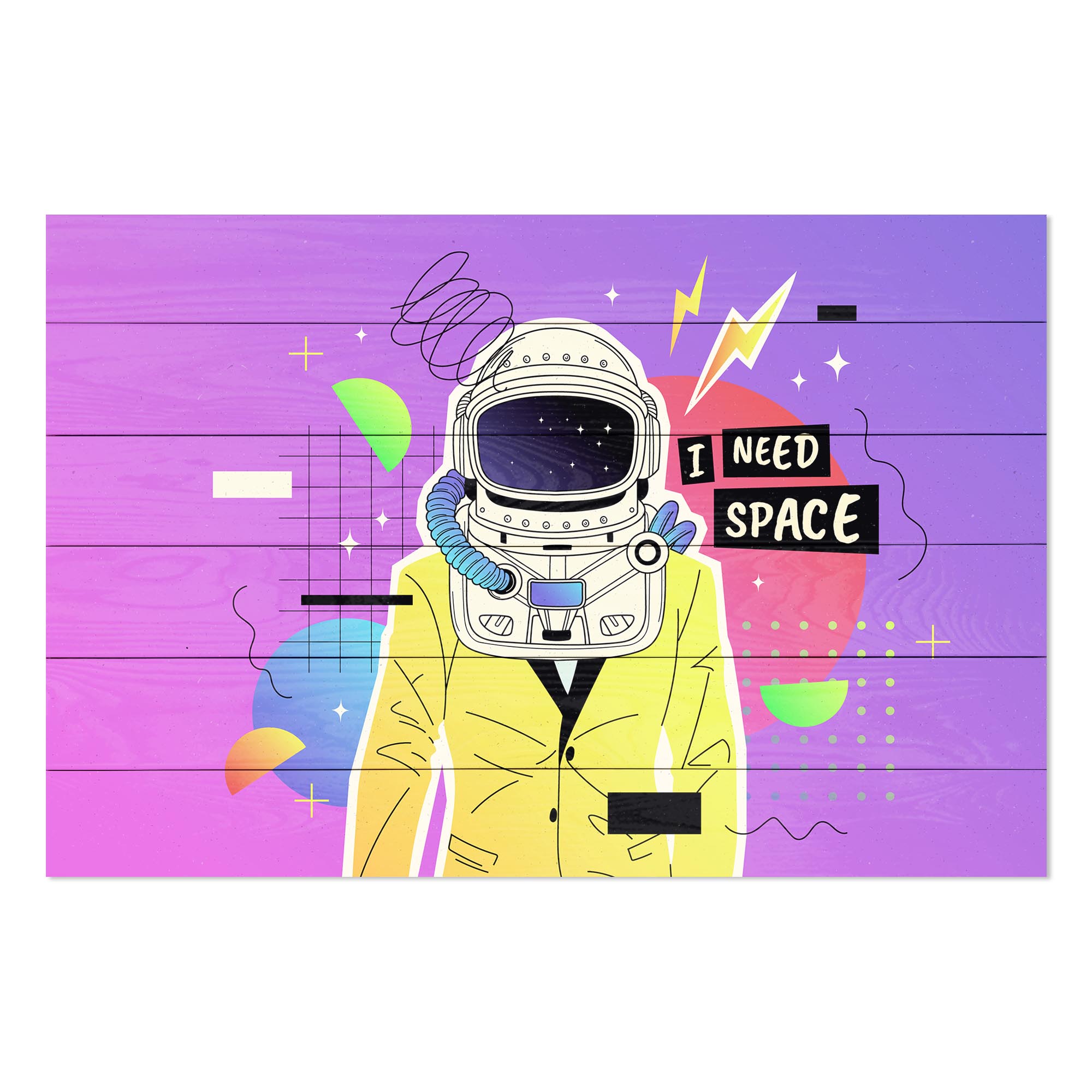 Obraz Drevo Farebný Kozmonaut