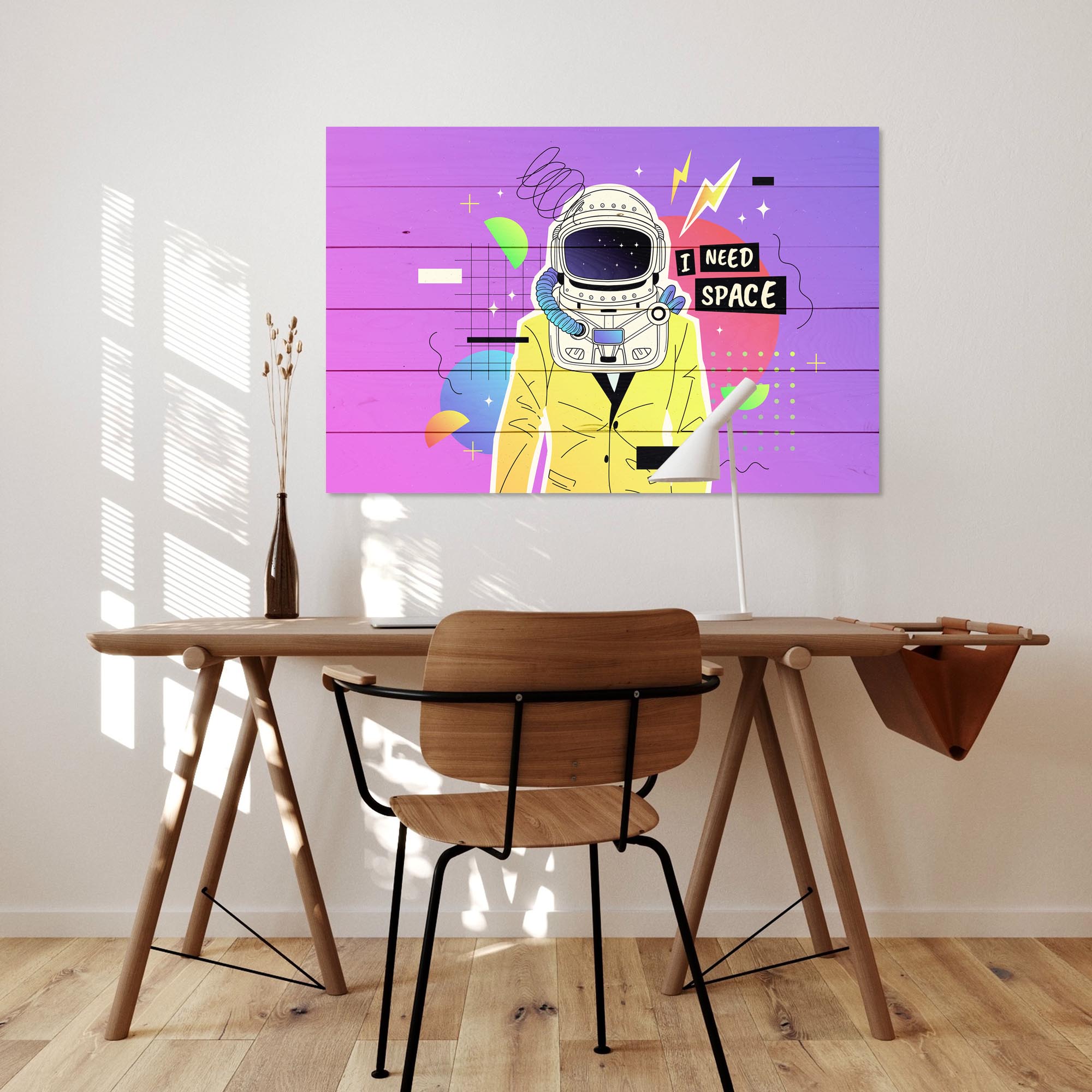 Obraz Drevo Farebný Kozmonaut