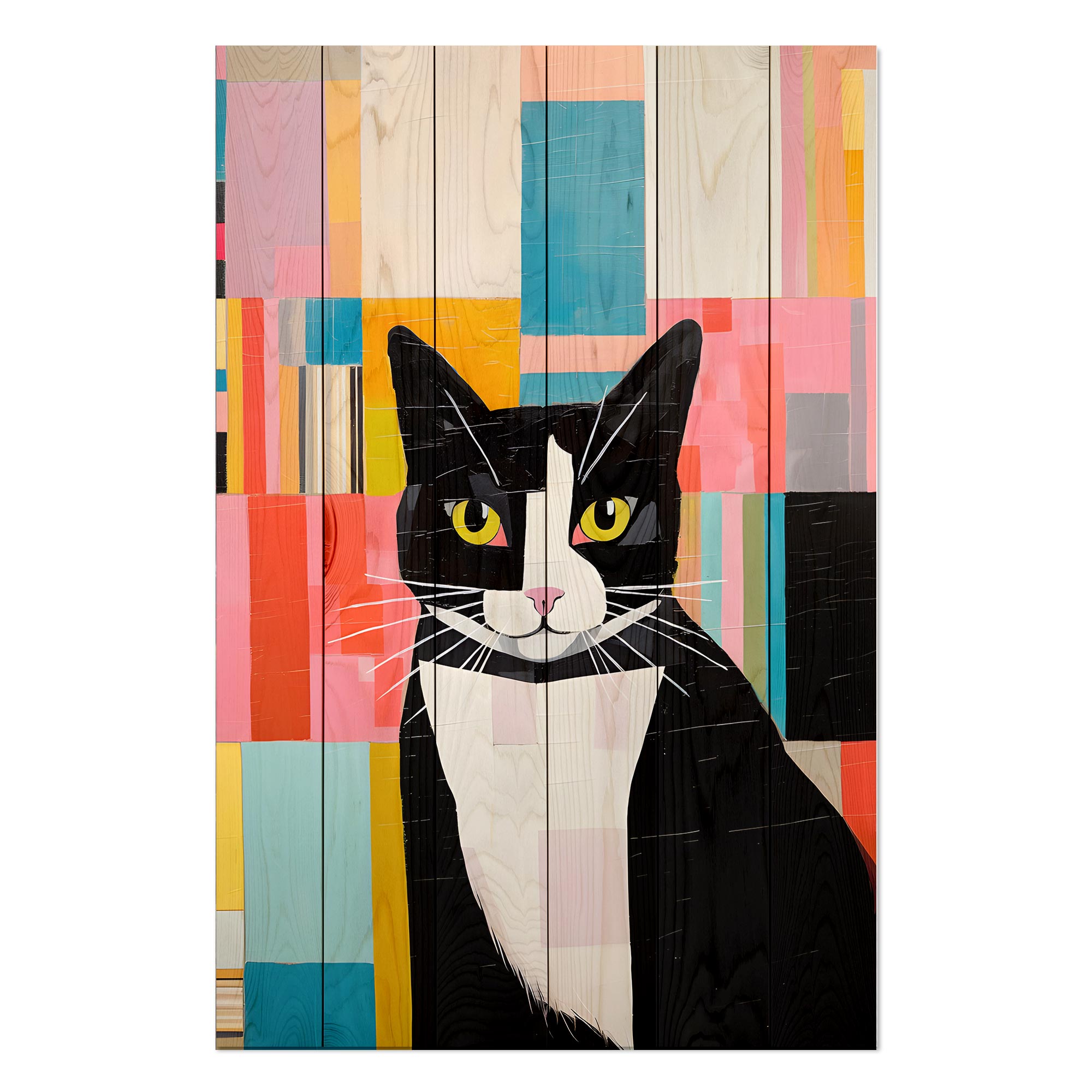 Obraz Drevo Mozaika Mačka-30x30 cm
