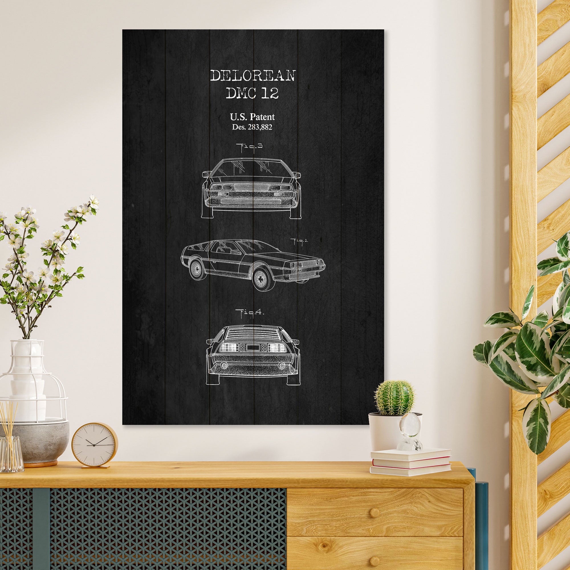 Wood Picture DeLorean Black