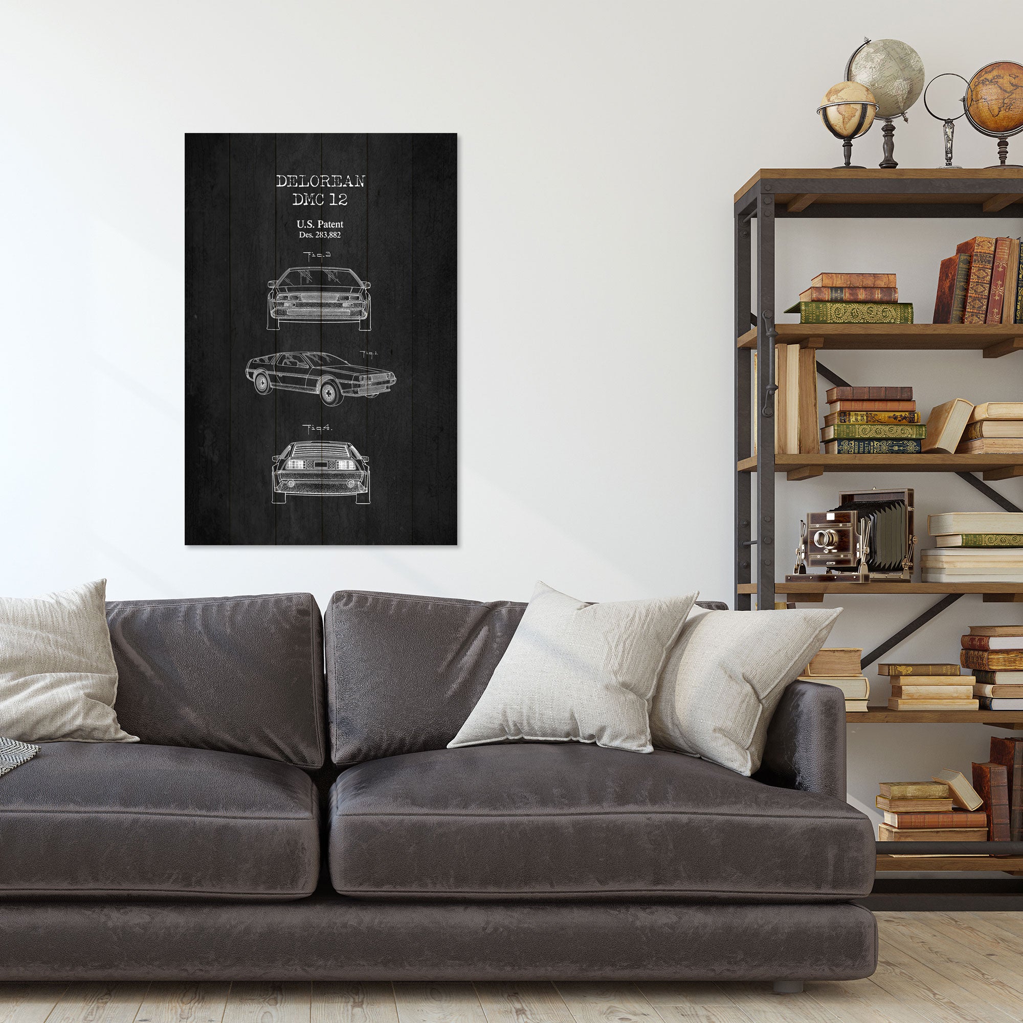 Wood Picture DeLorean Black