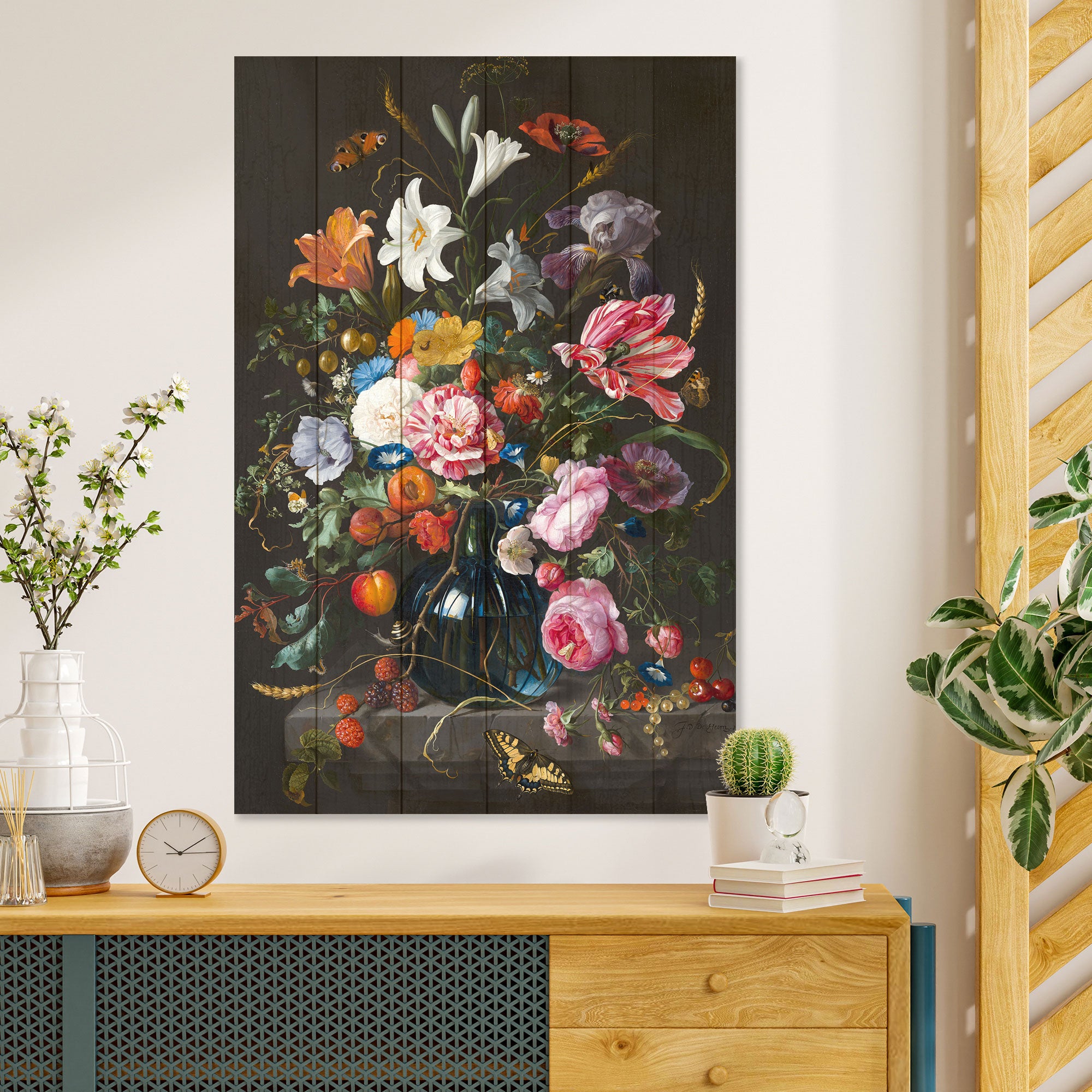 Wood Picture Colorful Bouquet