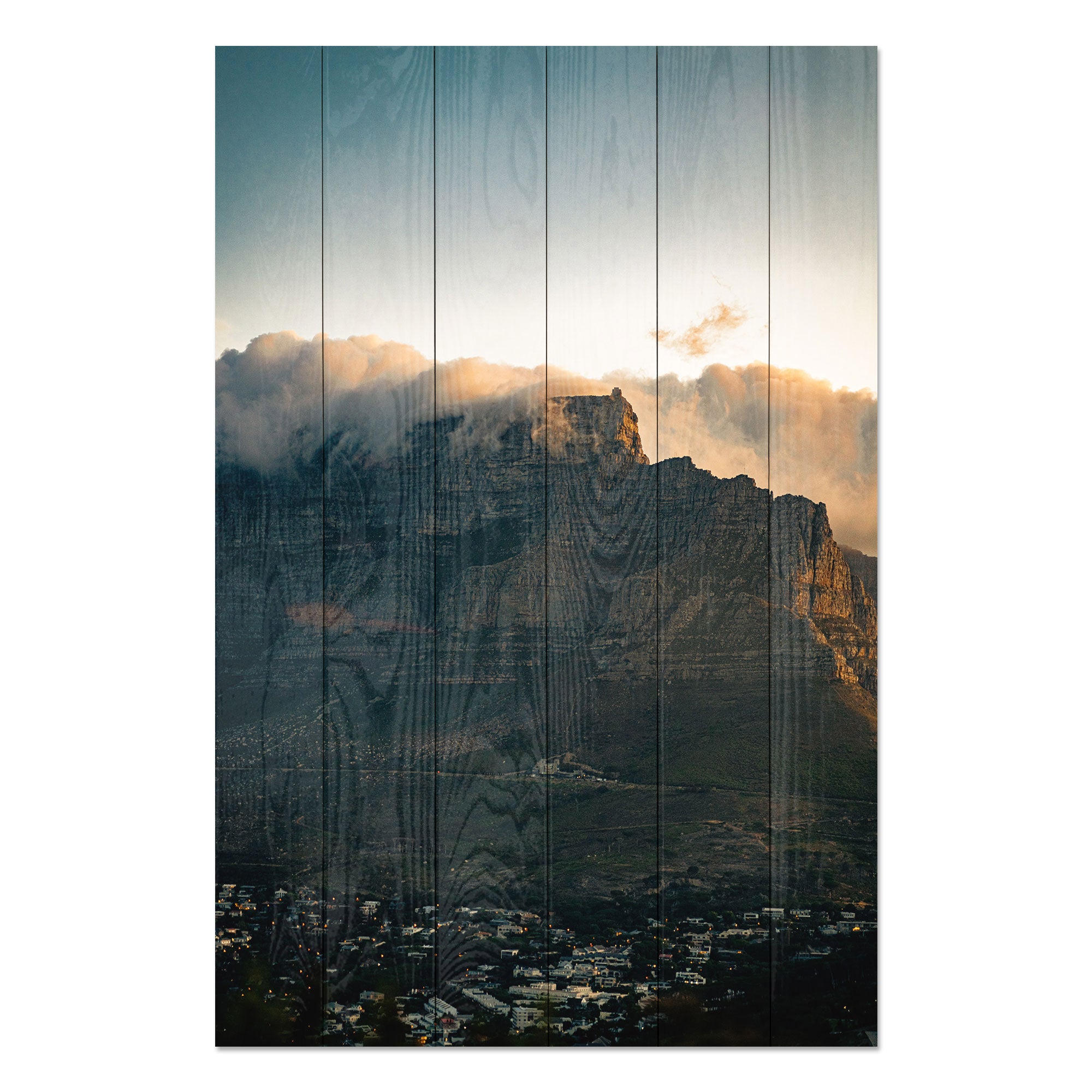Wood Picture Illuminated City-40x60 cm