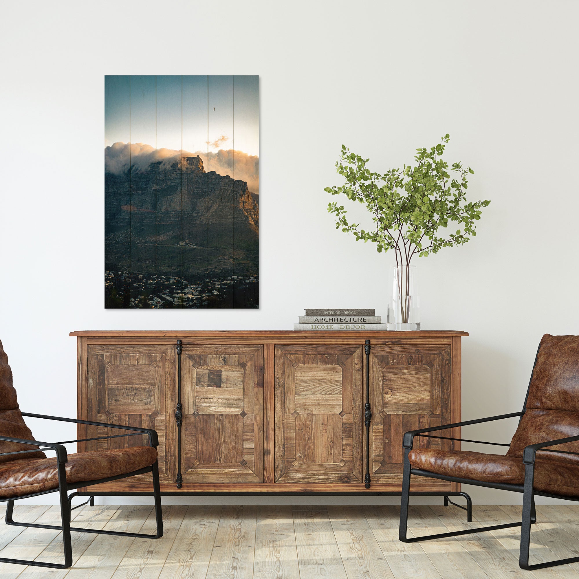 Wood Picture Illuminated City-40x60 cm