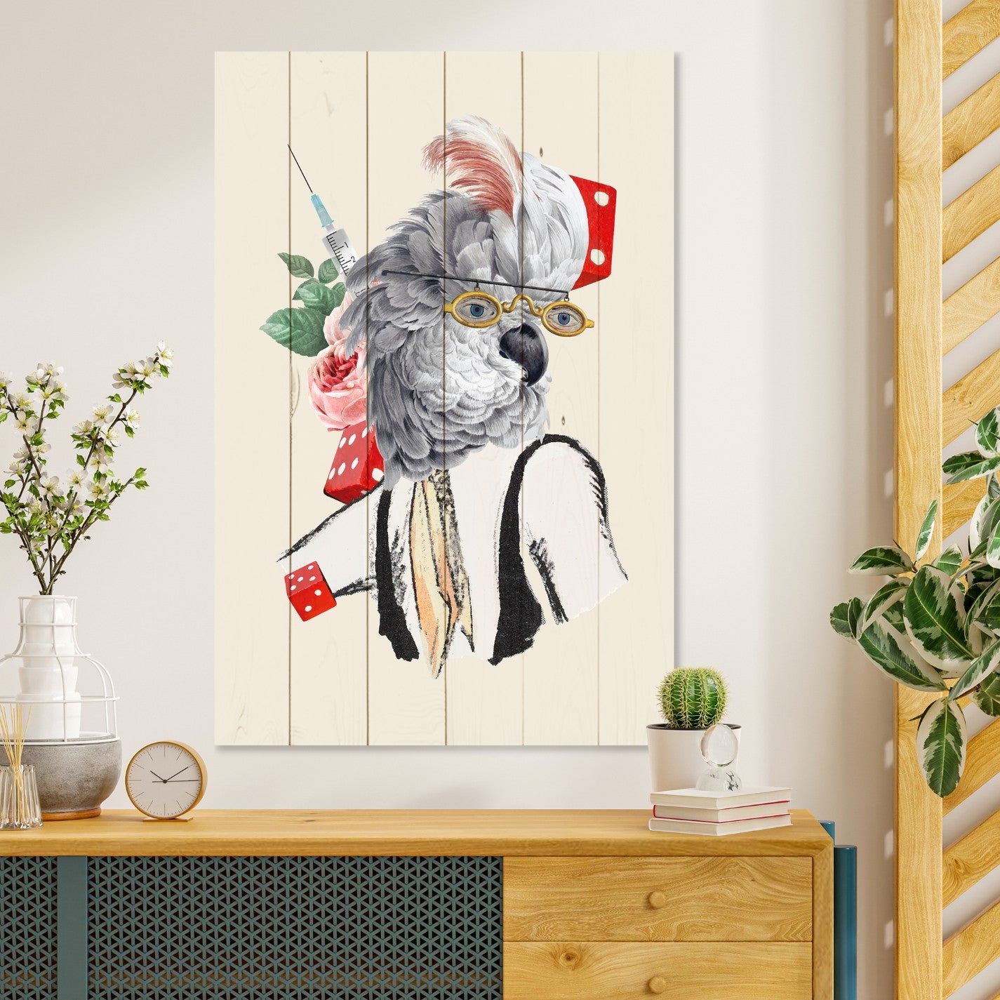 Obraz Wood Starý papagáj-50x70 cm