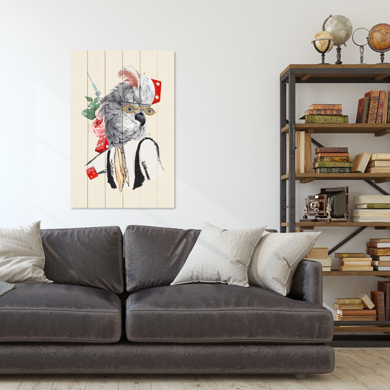 Obraz Wood Starý papagáj-60x90 cm