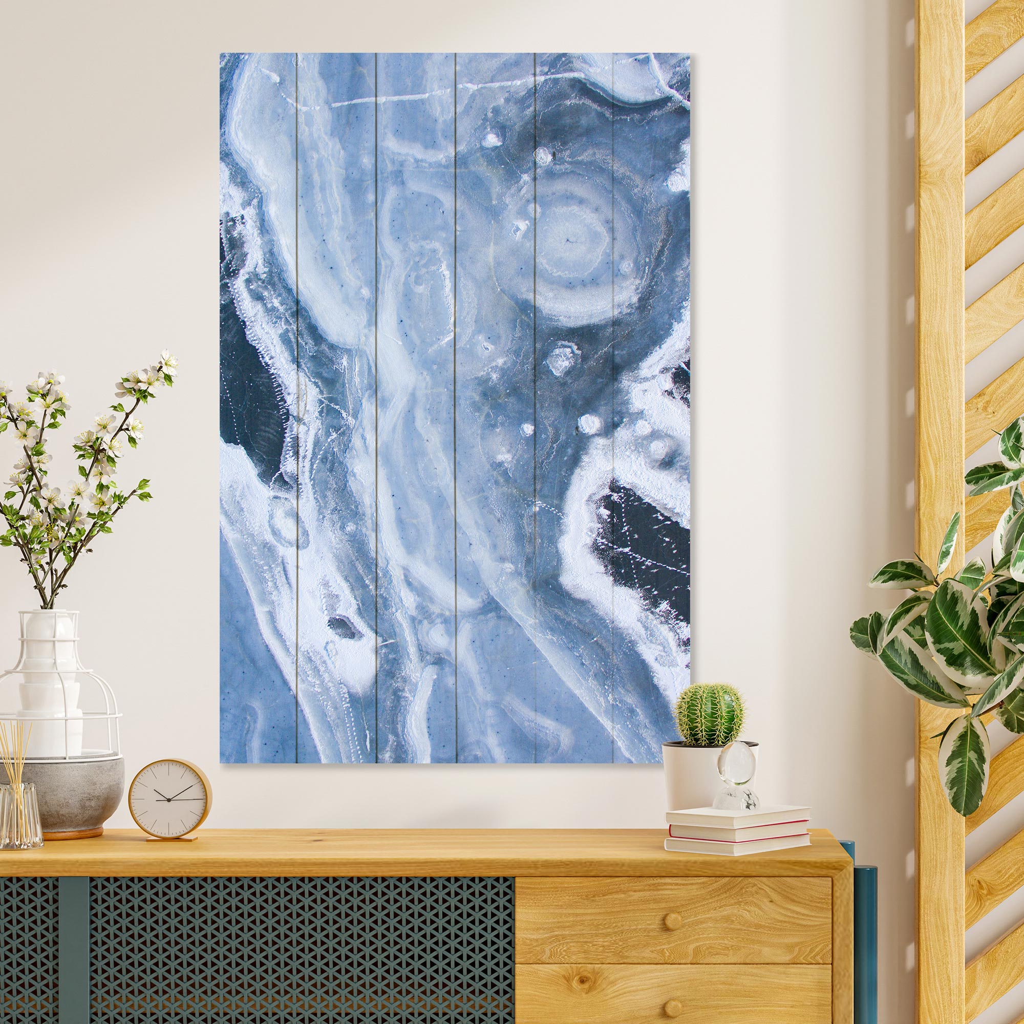 Wood Picture Blue Abstraction-20x30 cm