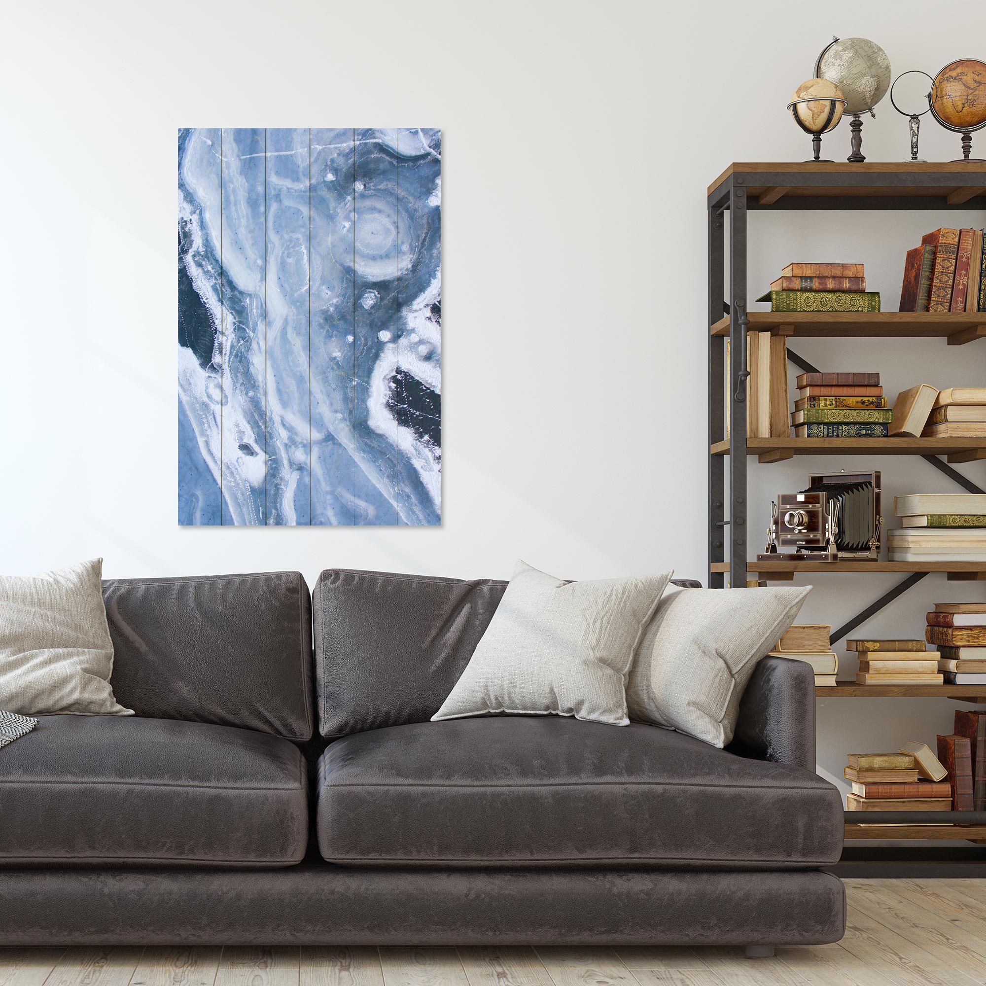 Wood Picture Blue Abstraction-20x30 cm