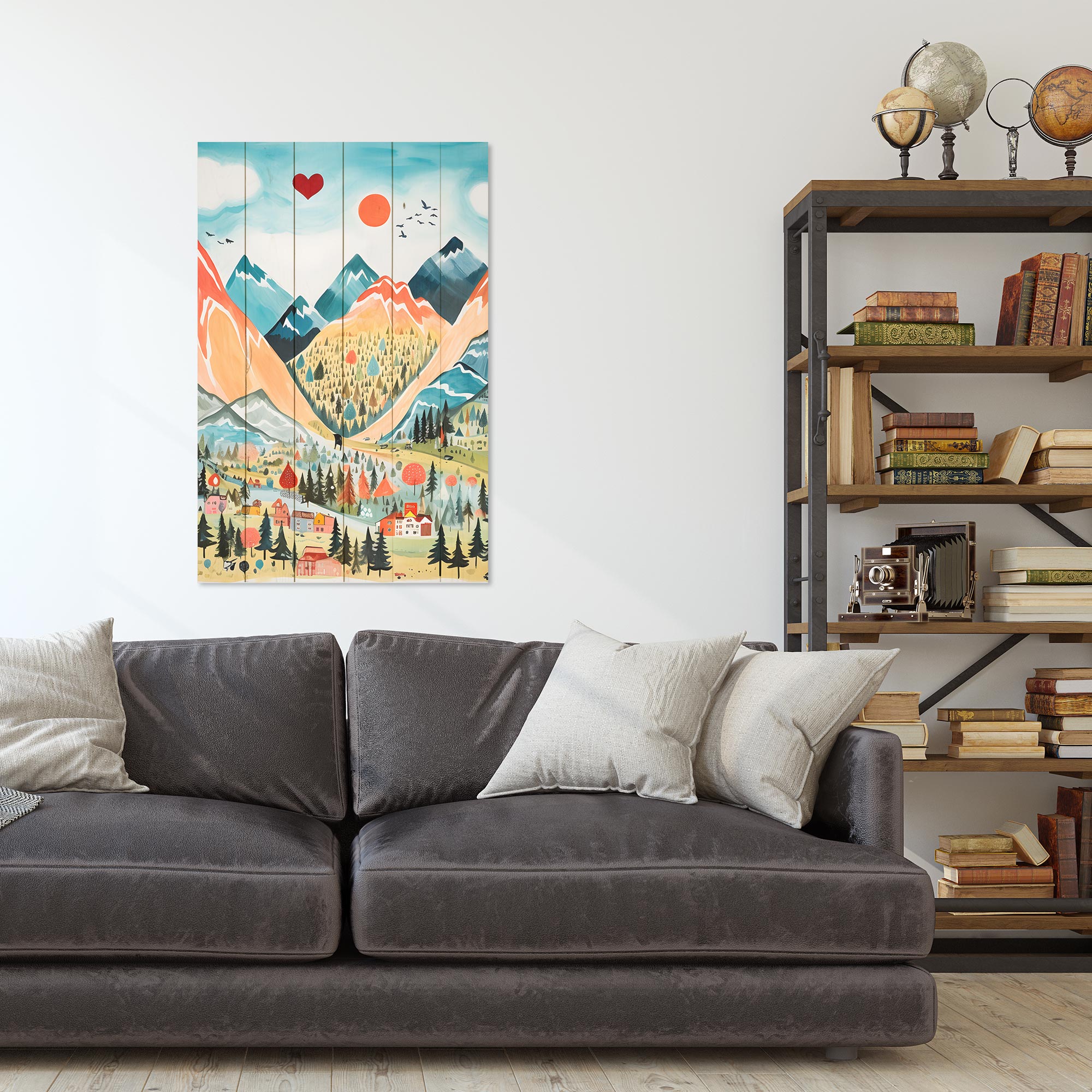 Obraz Wood Hory pastelová akvarelová maľba - 30x40 cm