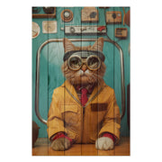 Obraz Wood Inžinier Mačka-50x70 cm