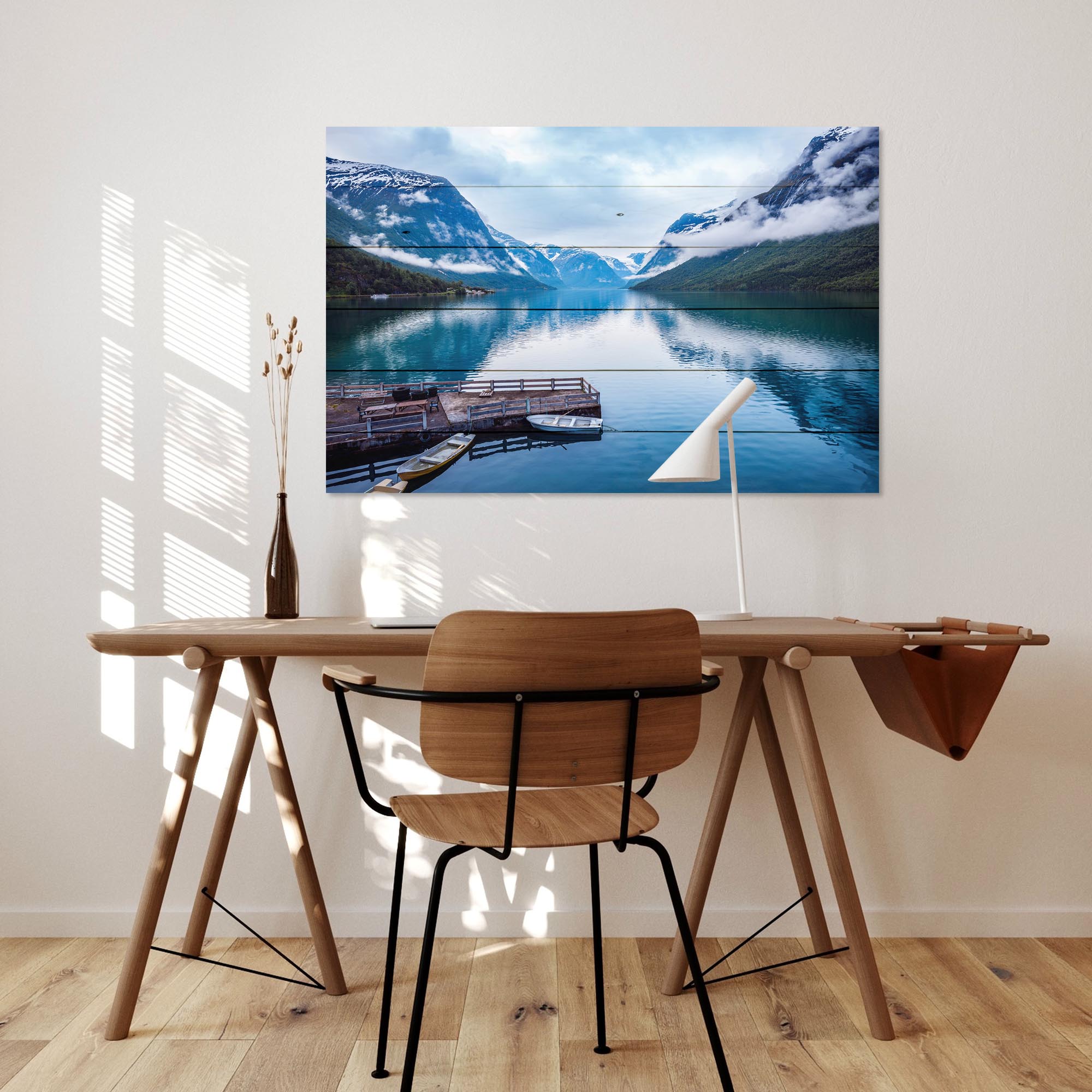 Bild Wood Oslo Schöner norwegischer See-60x90 cm