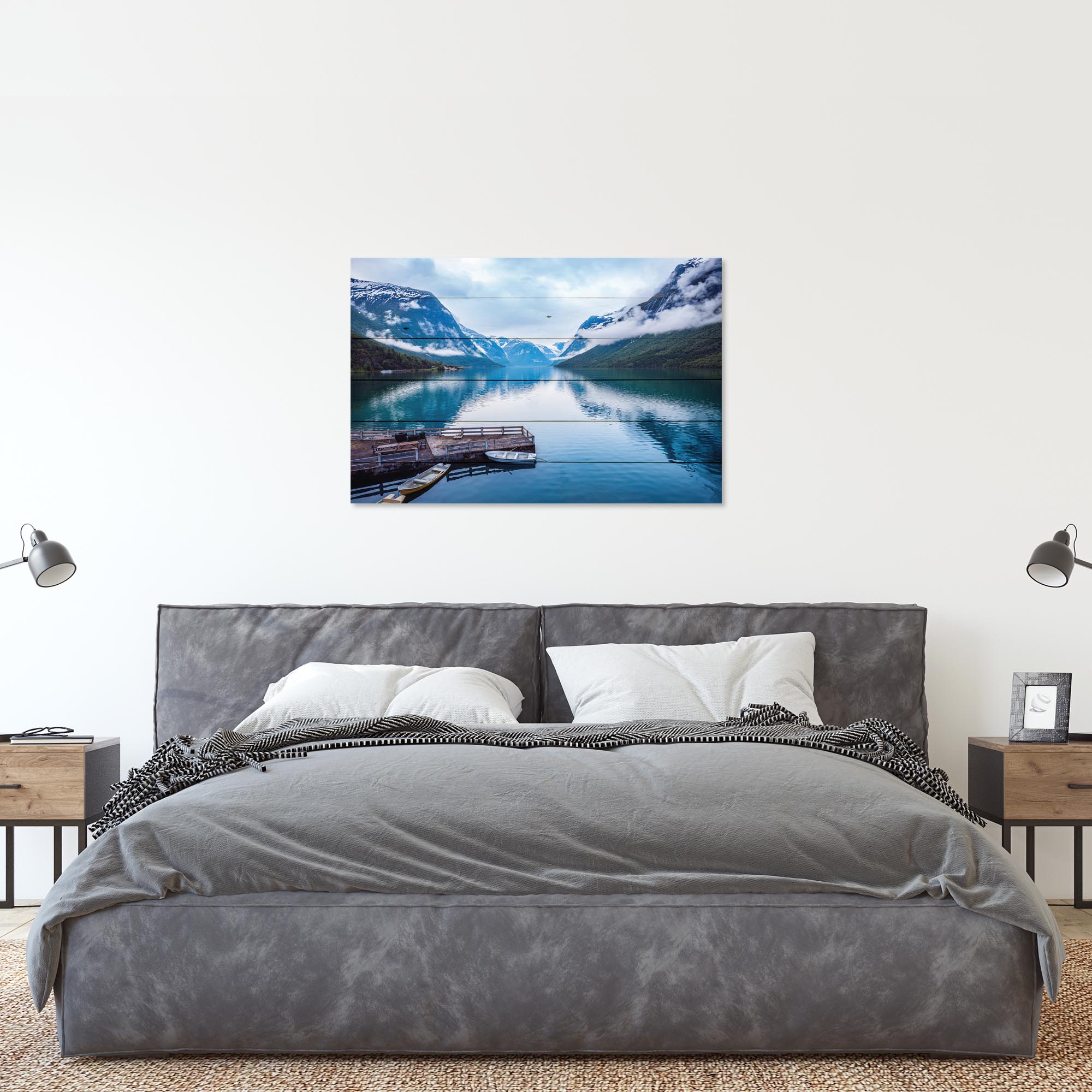 Obraz Wood Oslo Krásne nórske jazero-50x70 cm