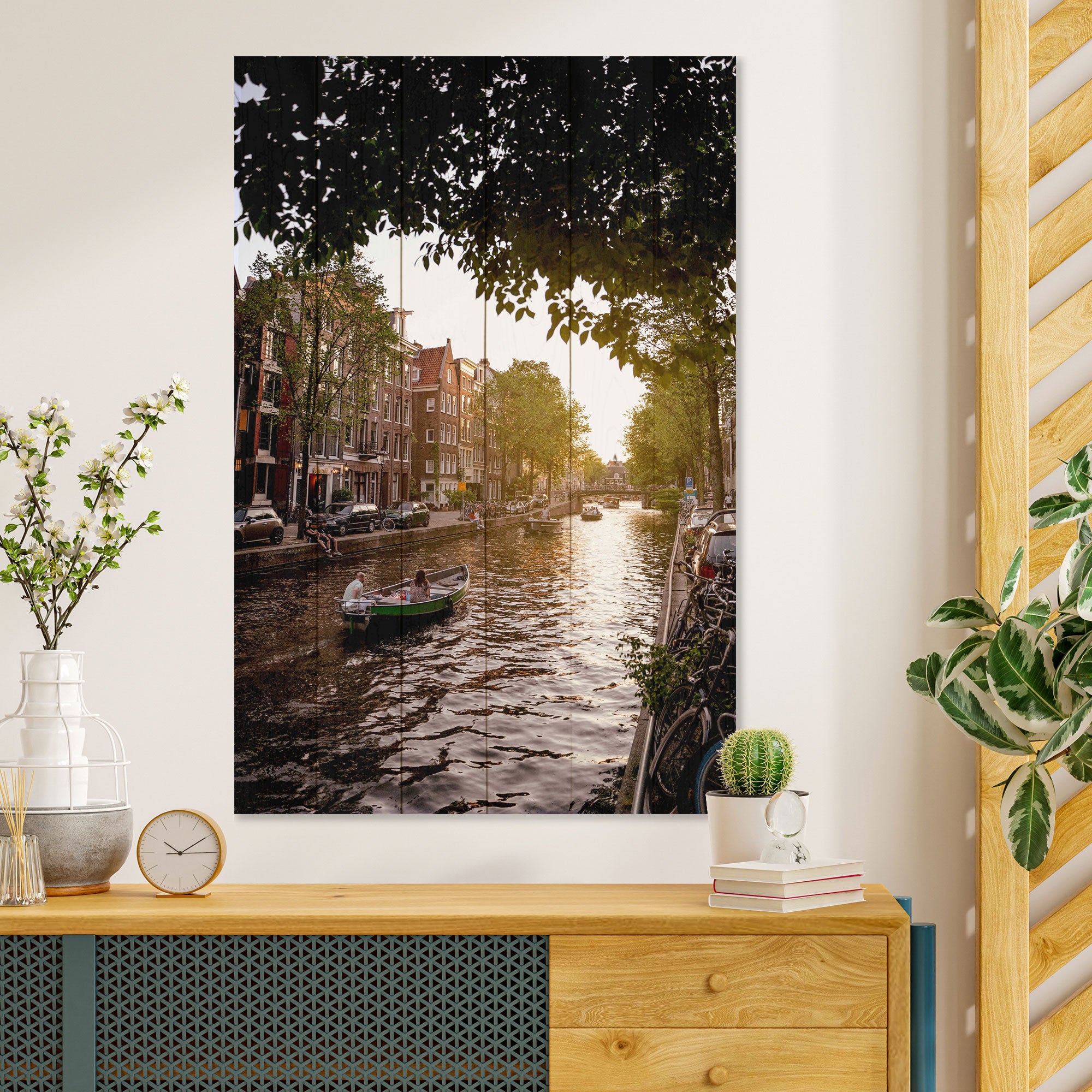 Obraz Wood Canal Boat Cruise-30x40 cm