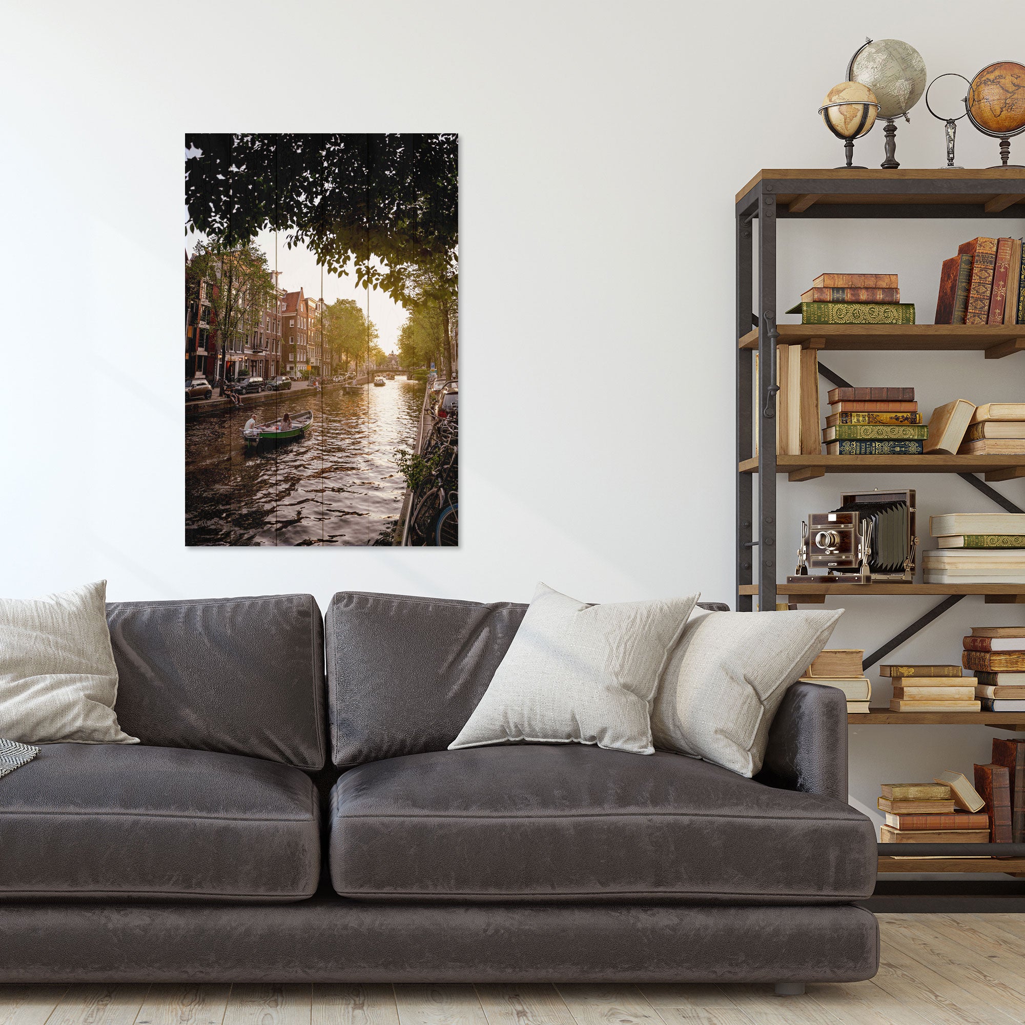 Obraz Wood Canal Boat Cruise-30x40 cm
