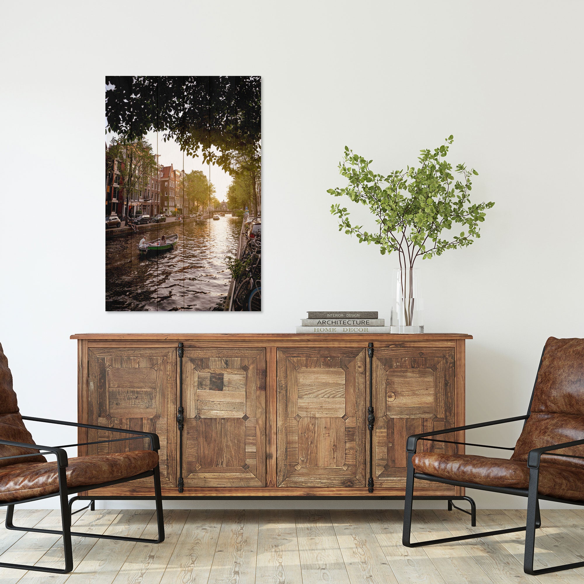 Obraz Wood Canal Boat Cruise-30x40 cm