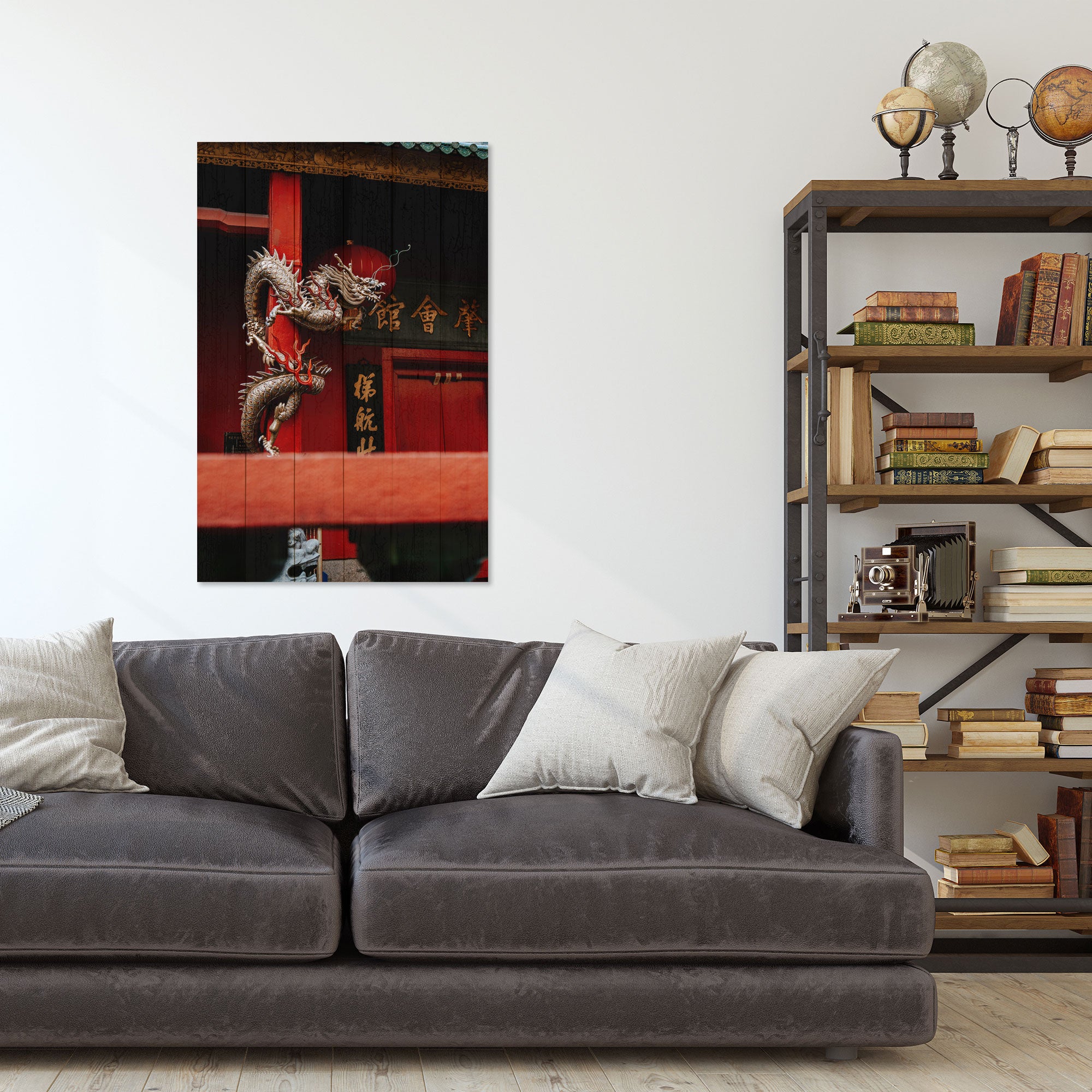 Obraz Wood Čínsky drak-40x60 cm