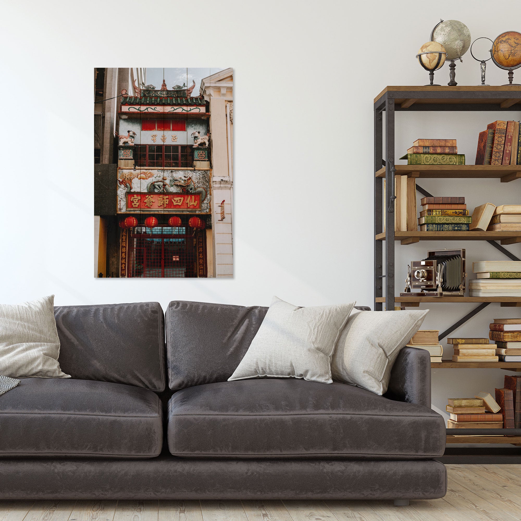 Obraz Wood Čínska radová domček-40x60 cm