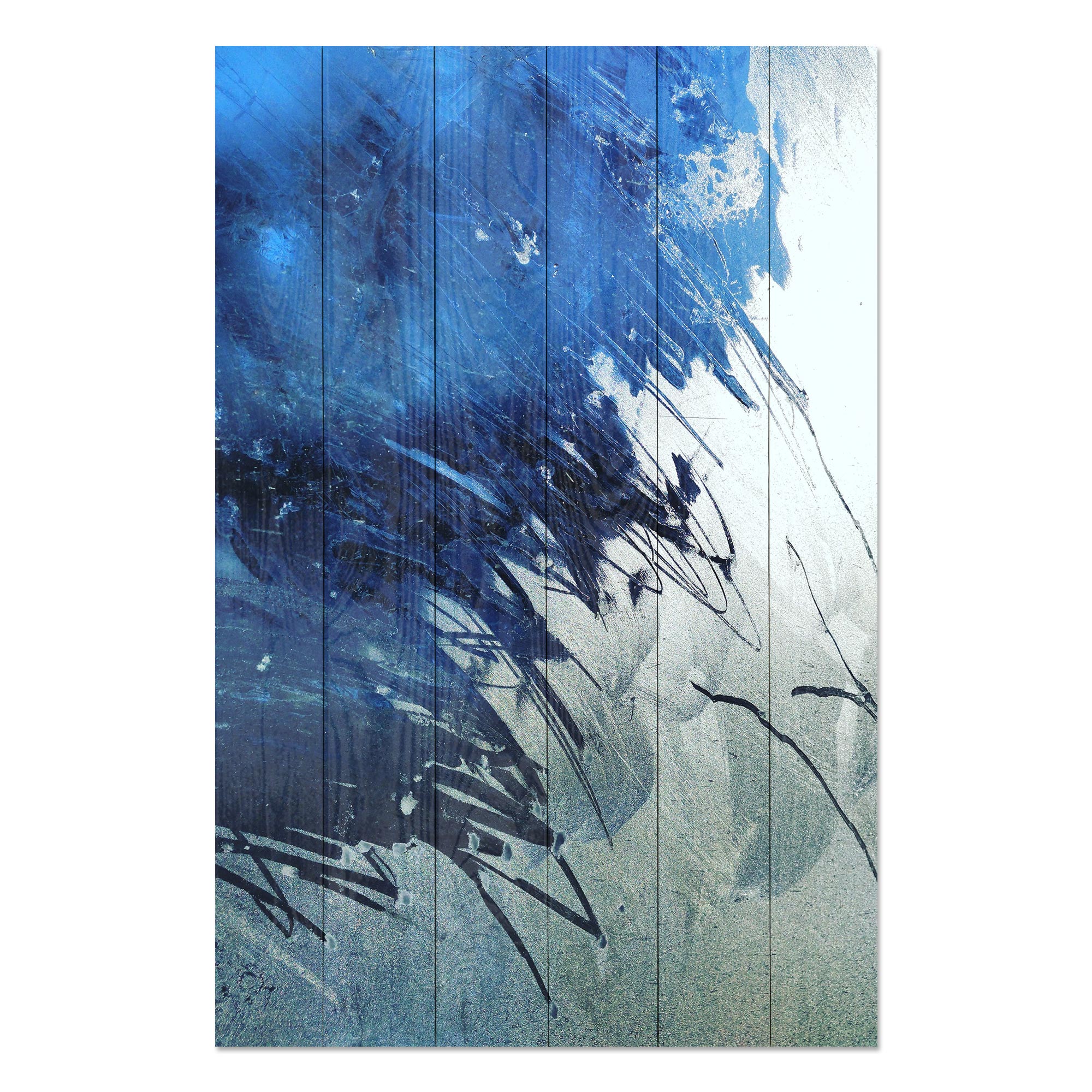 Obraz Wood Modré umelecké abstrakcie-20x30 cm