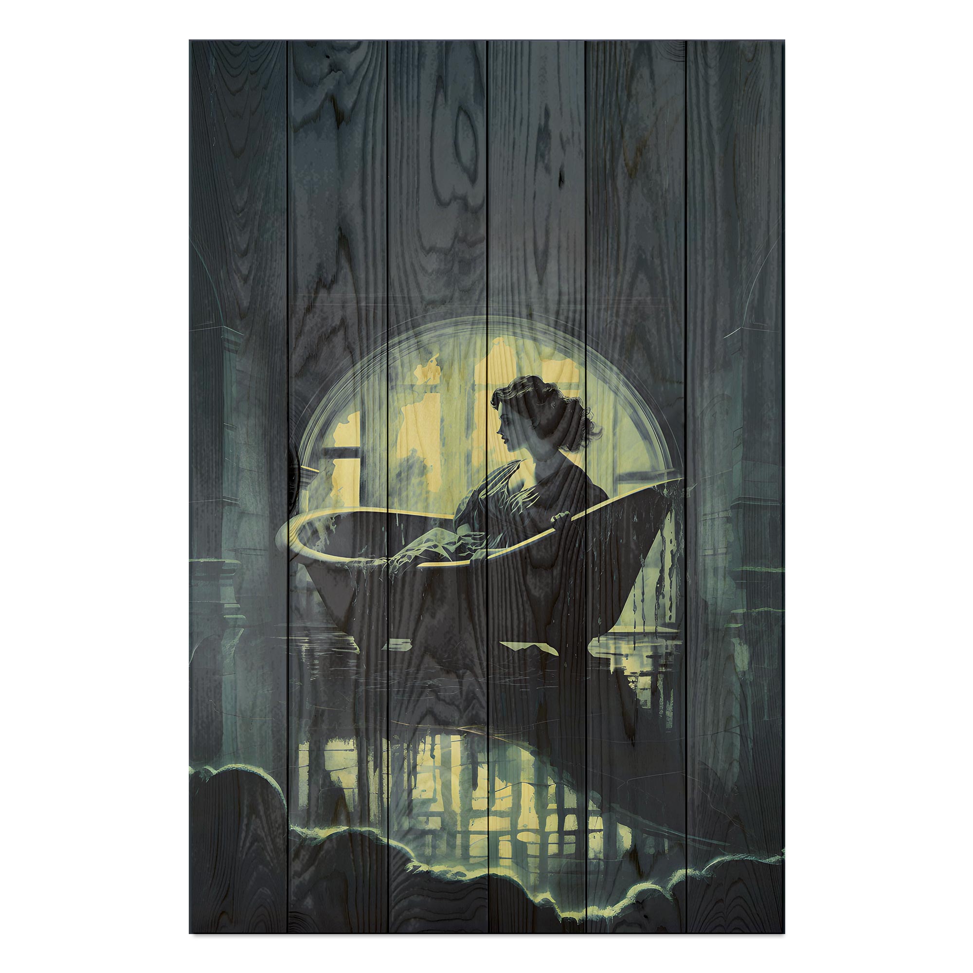 Wood Picture Bath Dark Academia-60x90 cm