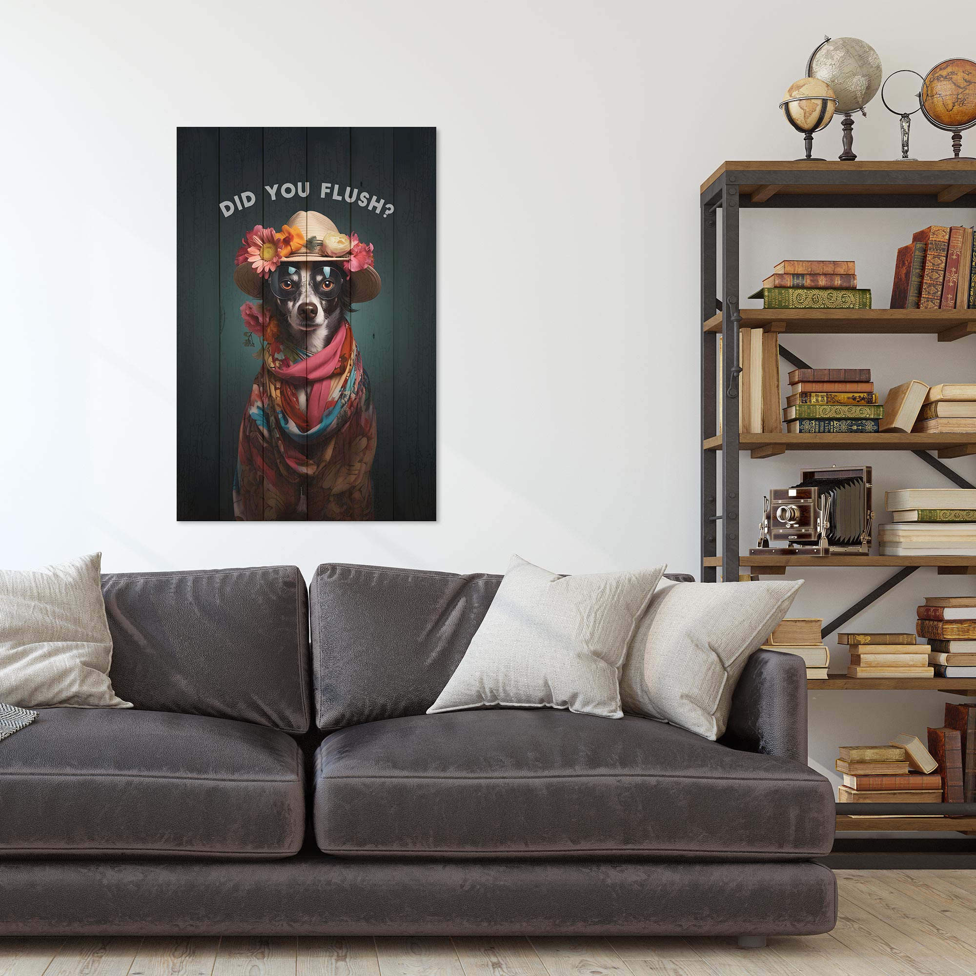 Obraz Wood Spláchol si?-50x70 cm