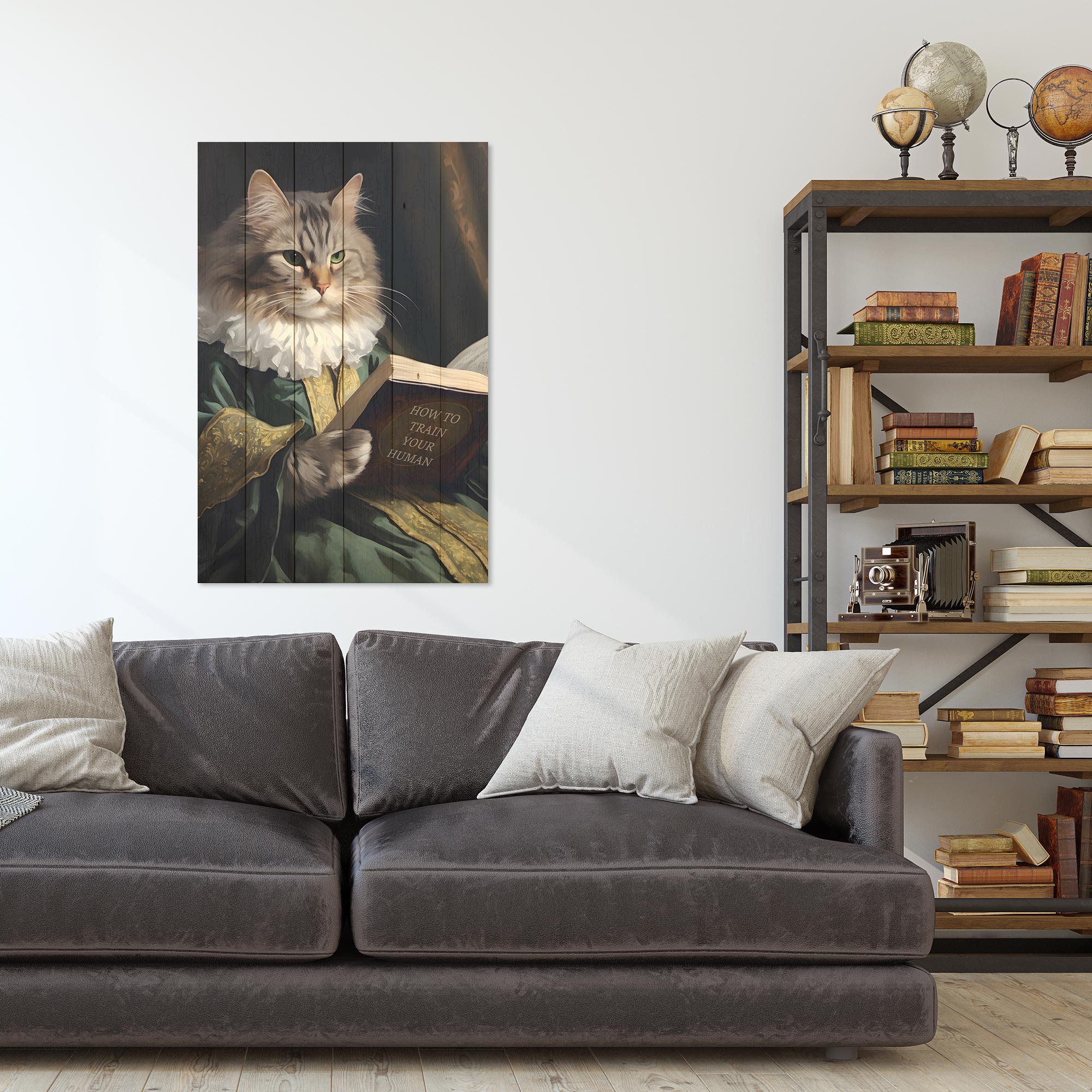 Wood Picture How to Train Your Human-30x30 cm