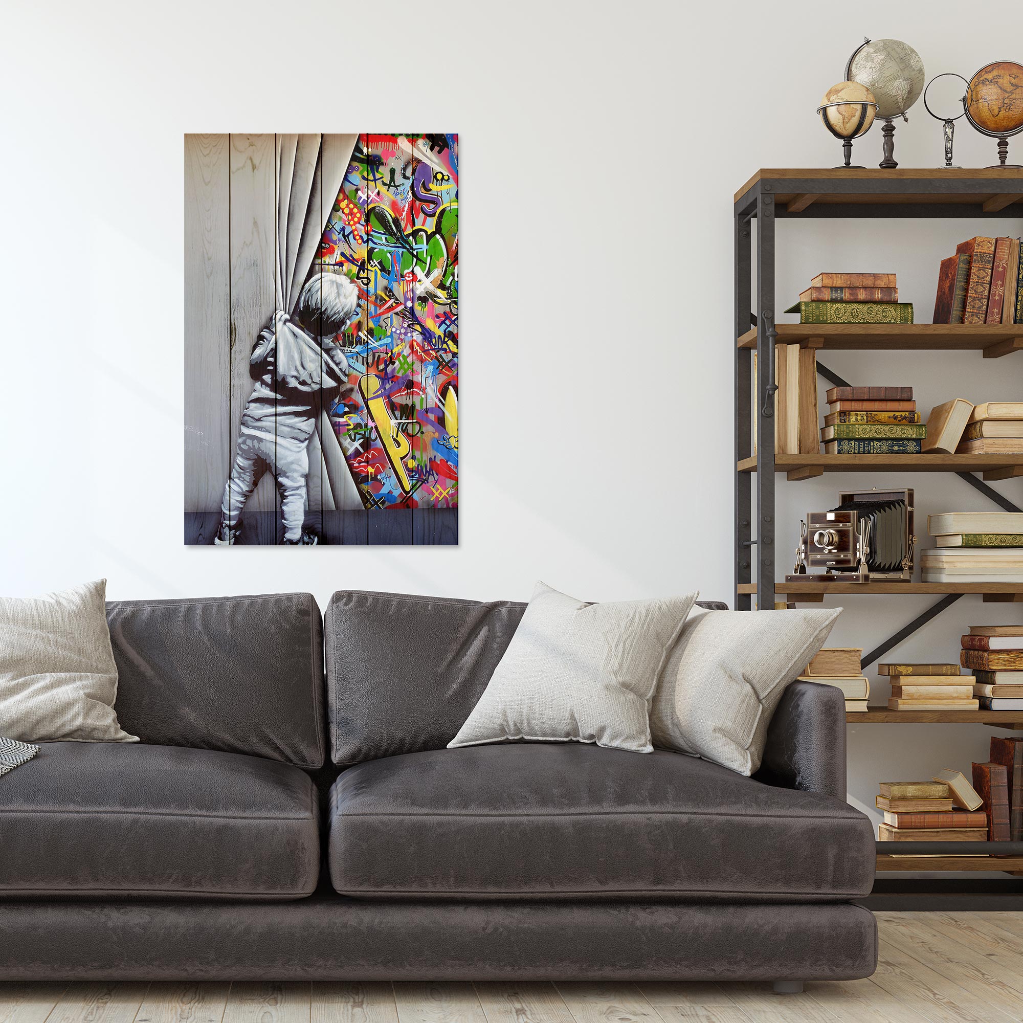 Obraz Wood Za závěsy-60x90 cm