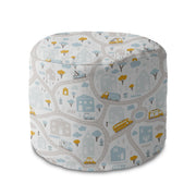 Round Pouf Footrest On the Road-Panama