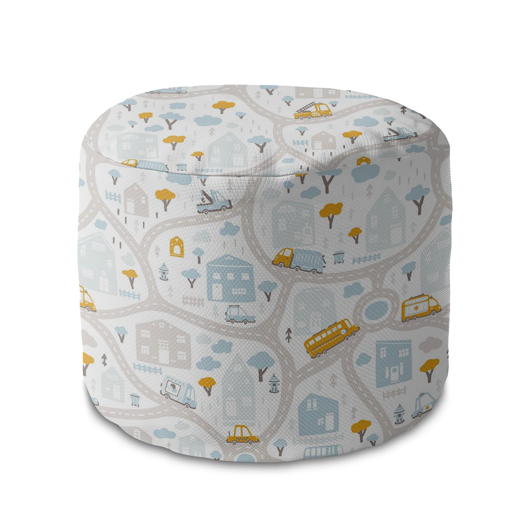 Round Pouf Footrest On the Road-Panama