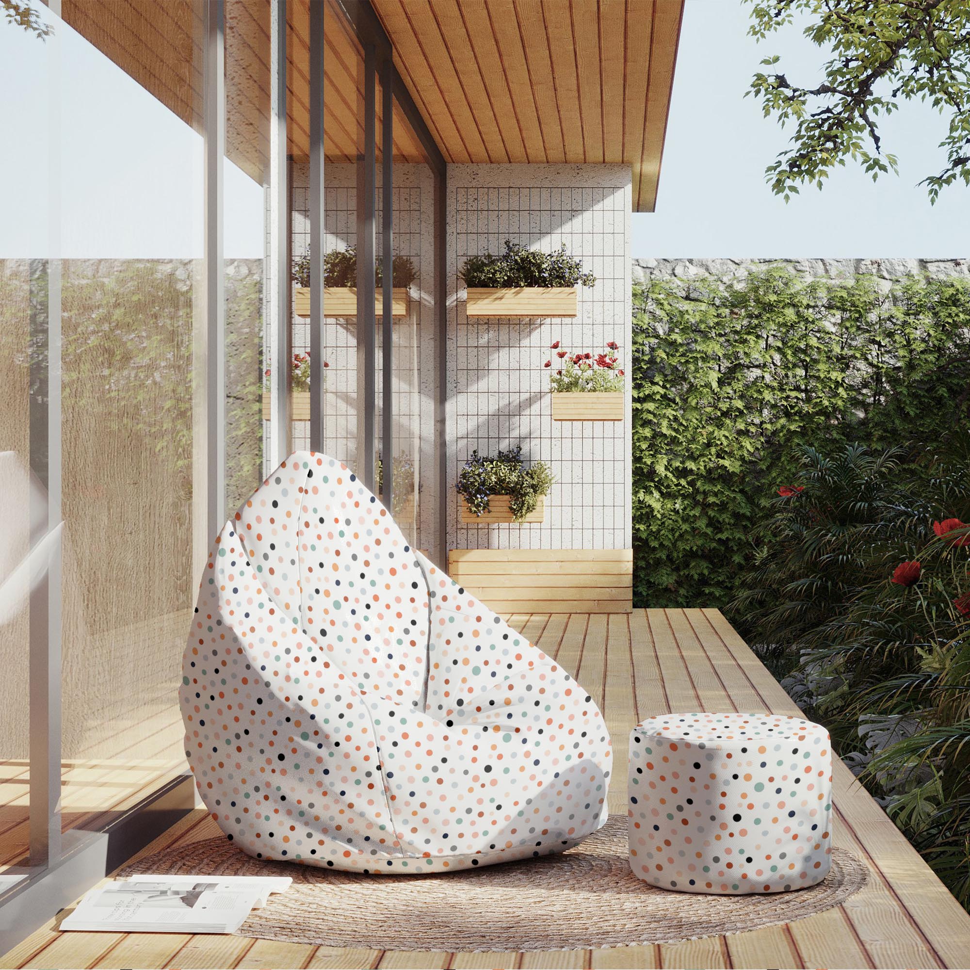 Puf okrągły podnóżek Pastel Dots