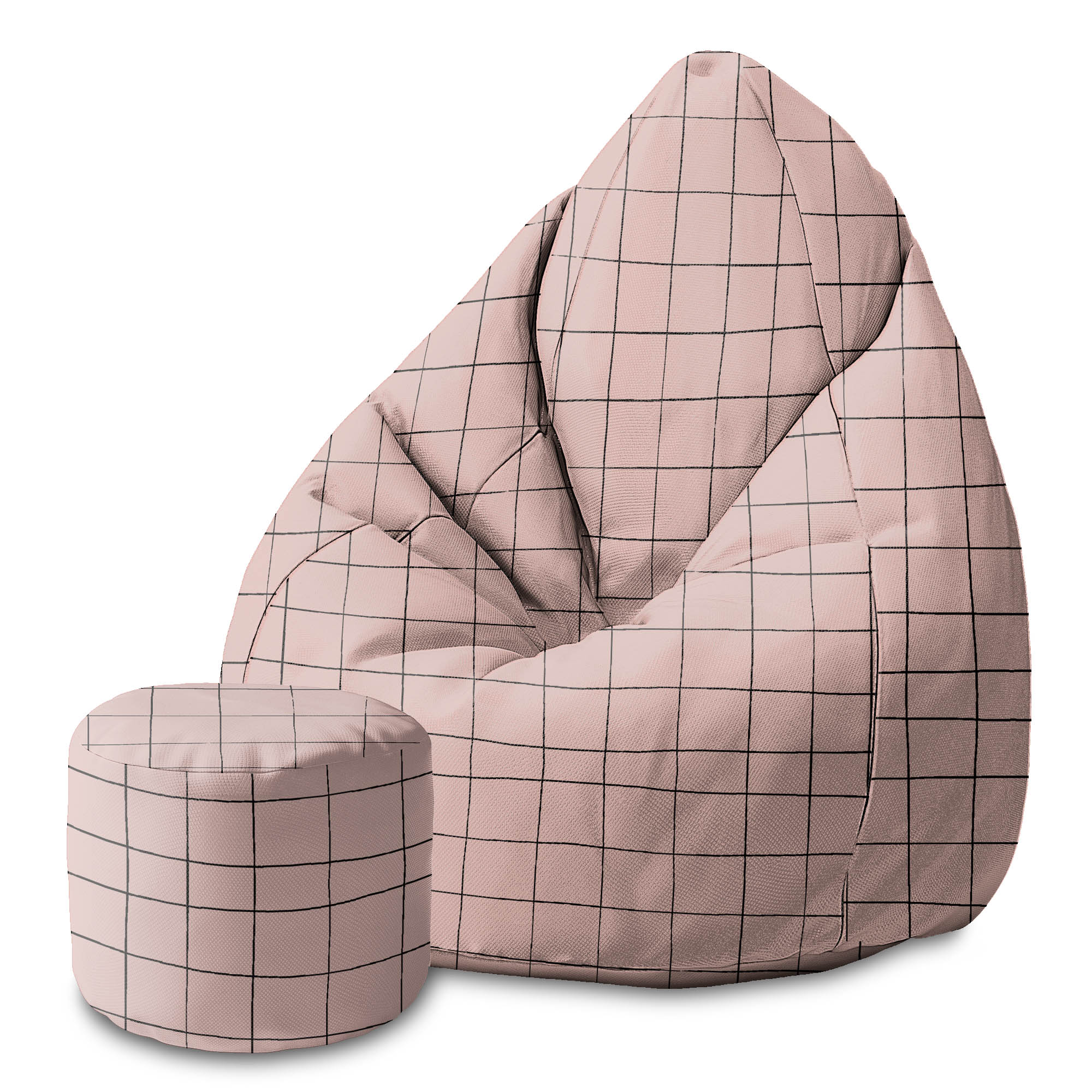 Okrúhly puf podnožka Distorted Pink