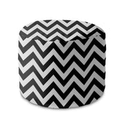 Puf kulatý podnožka Zig Zag Black-Oxford