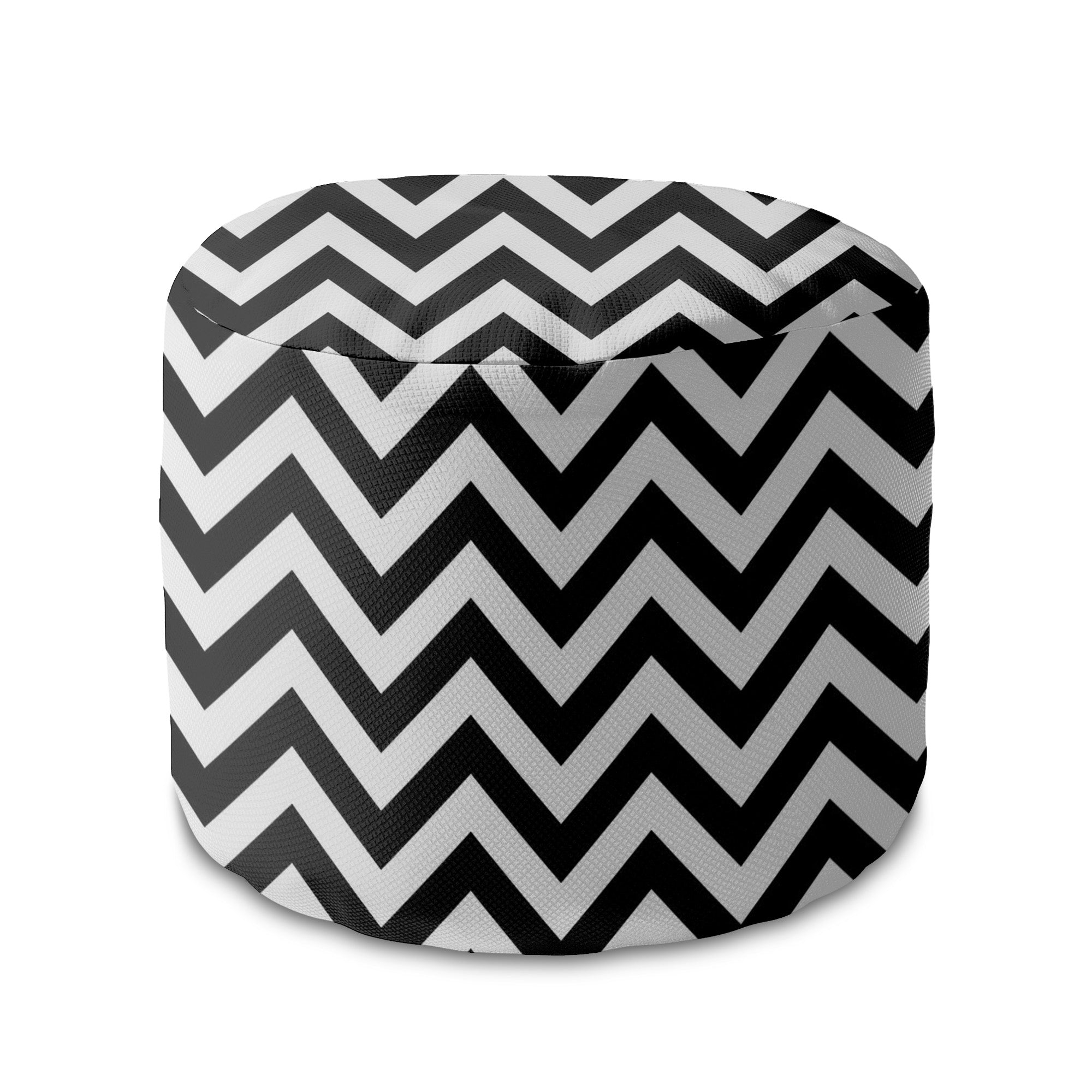 Puf kulatý podnožka Zig Zag Black-Oxford