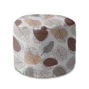 Runder Hocker Fußhocker Monstera Lineart