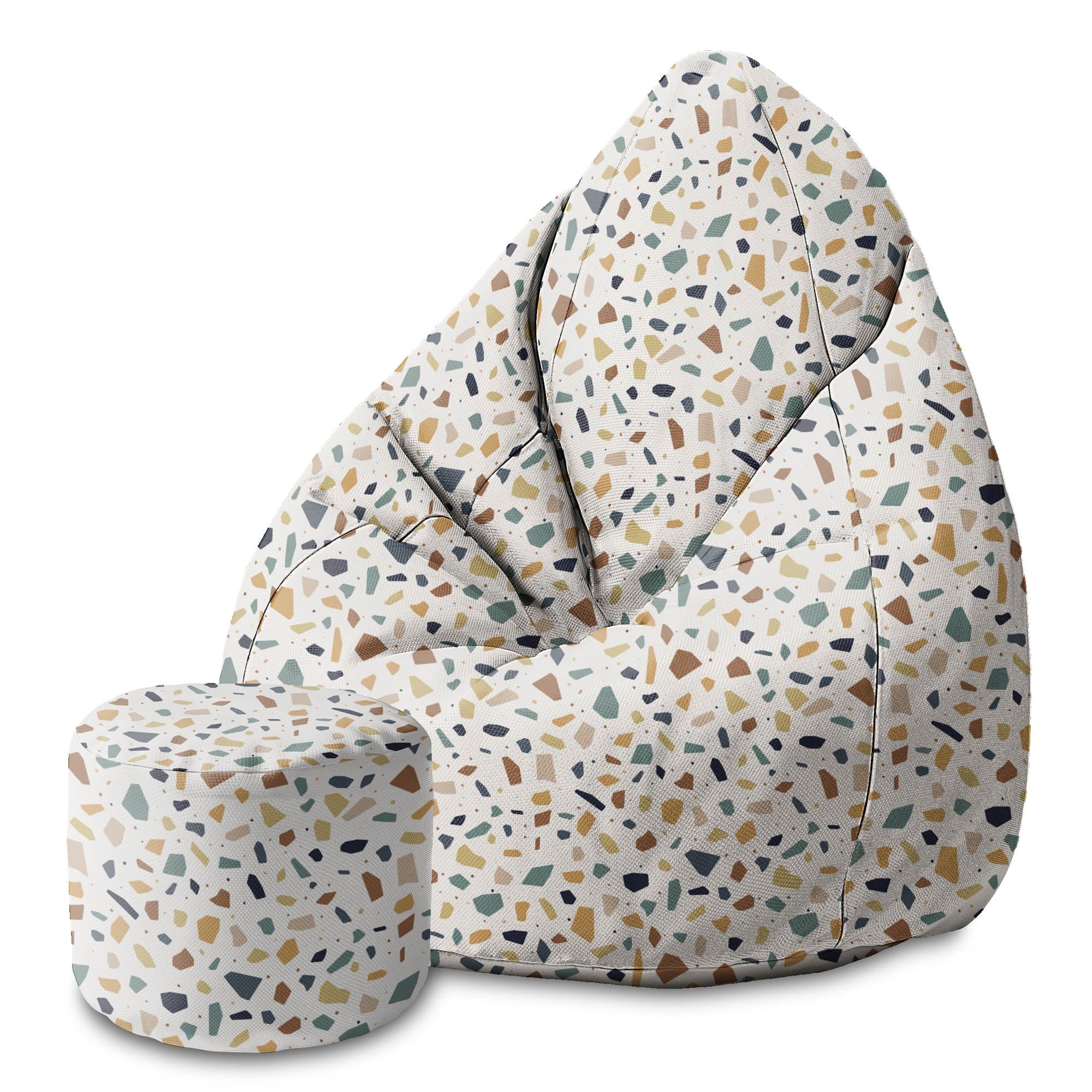 Okrúhly puf podnožka Vintage Terrazzo