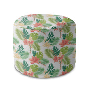 Round Pouf Footstool Tropical-Panama