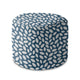 Okrúhly puf podnožka Navy Petal-Oxford