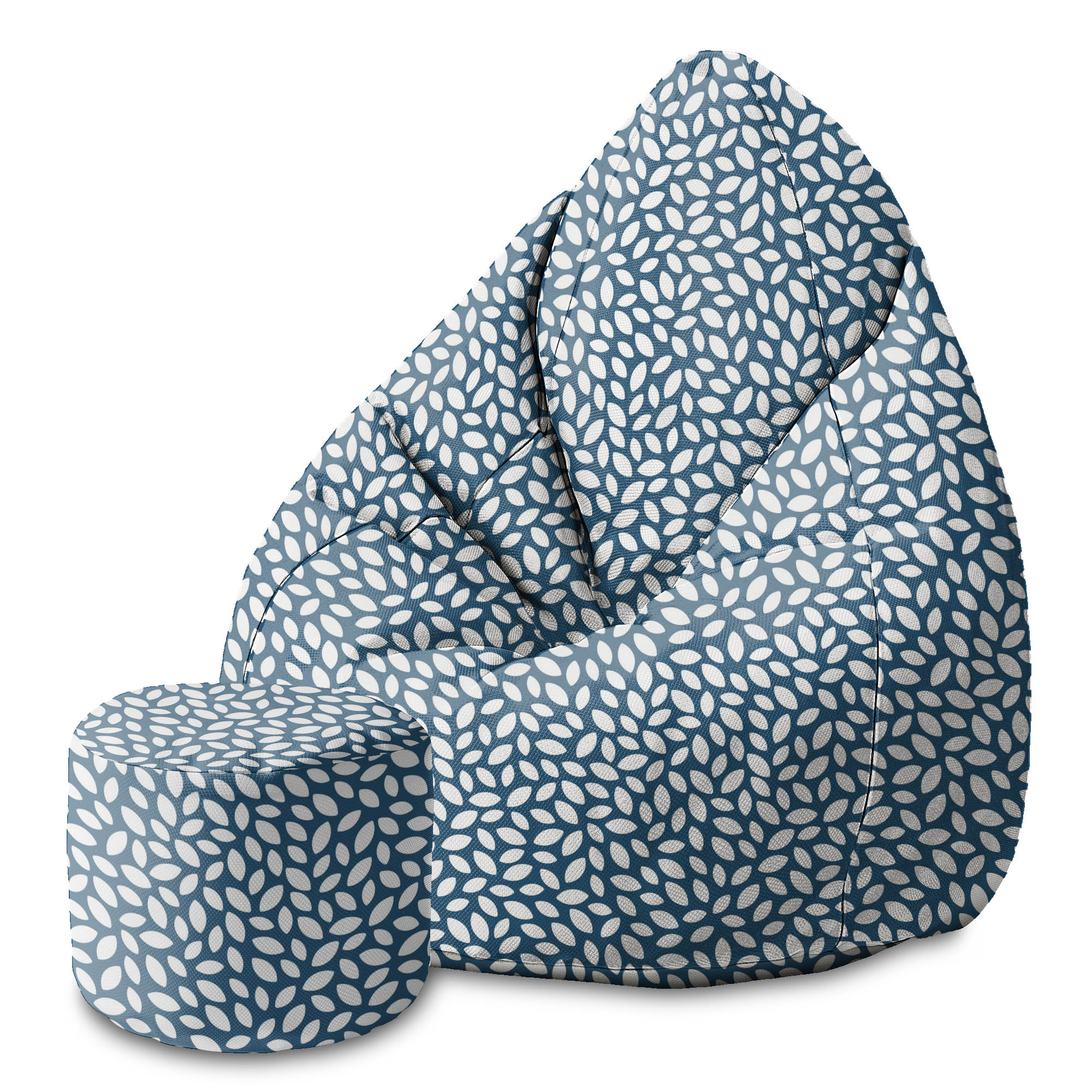 Okrúhly puf podnožka Navy Petal-Panama