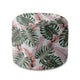 Kulatá taburetka podnožka Tropical Pink and Green Leaves-Oxford